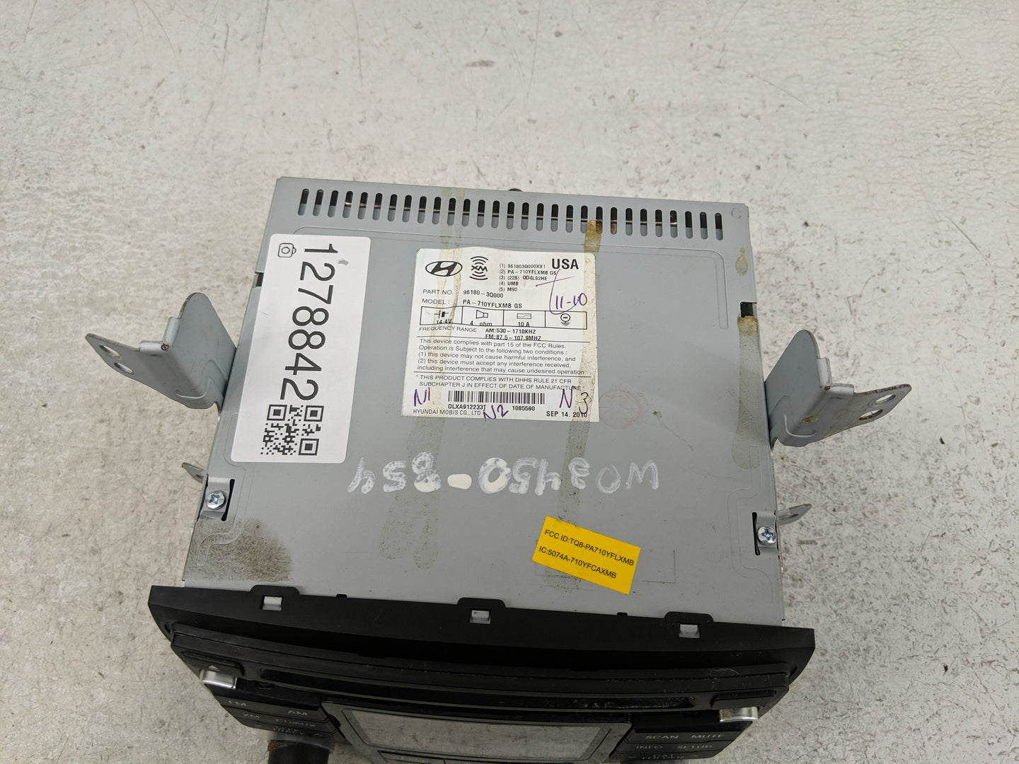 2011 Hyundai Sonata Radio AM FM Cd Player Receiver Replacement P/N:96180-3Q000 Fits OEM Used Auto Parts - Oemusedautoparts1.