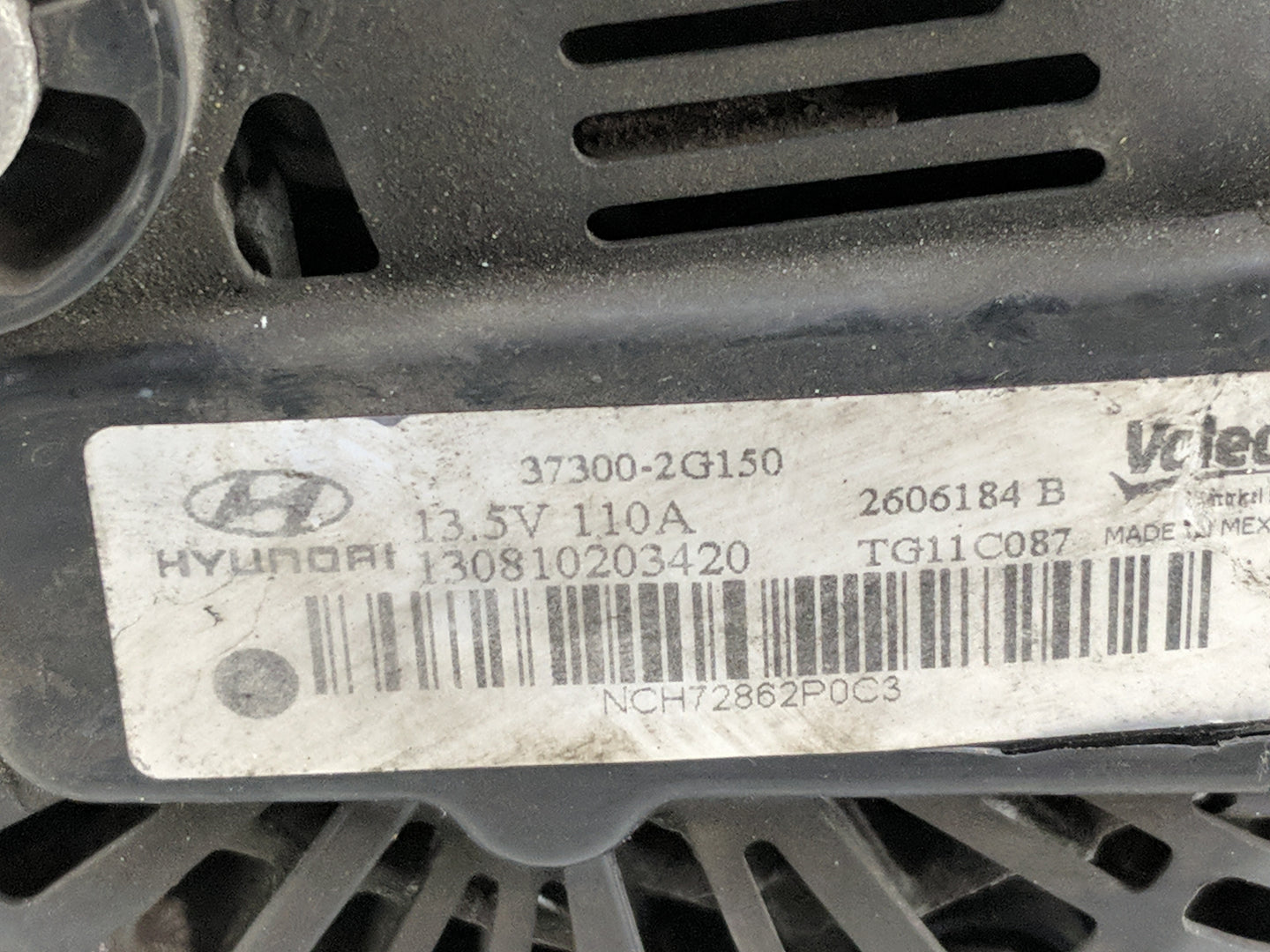 2011-2013 Hyundai Sonata Alternator Replacement Generator Charging Assembly Engine OEM P/N:37300-2G150 Fits Fits 2011 2012 2