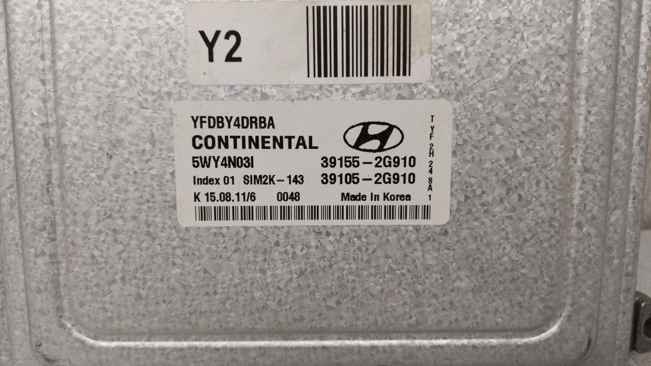 2011-2015 Hyundai Sonata PCM Engine Control Computer ECU ECM PCU OEM P/N:39155-2G911 39155-2G915 Fits OEM Used Auto Parts - 
