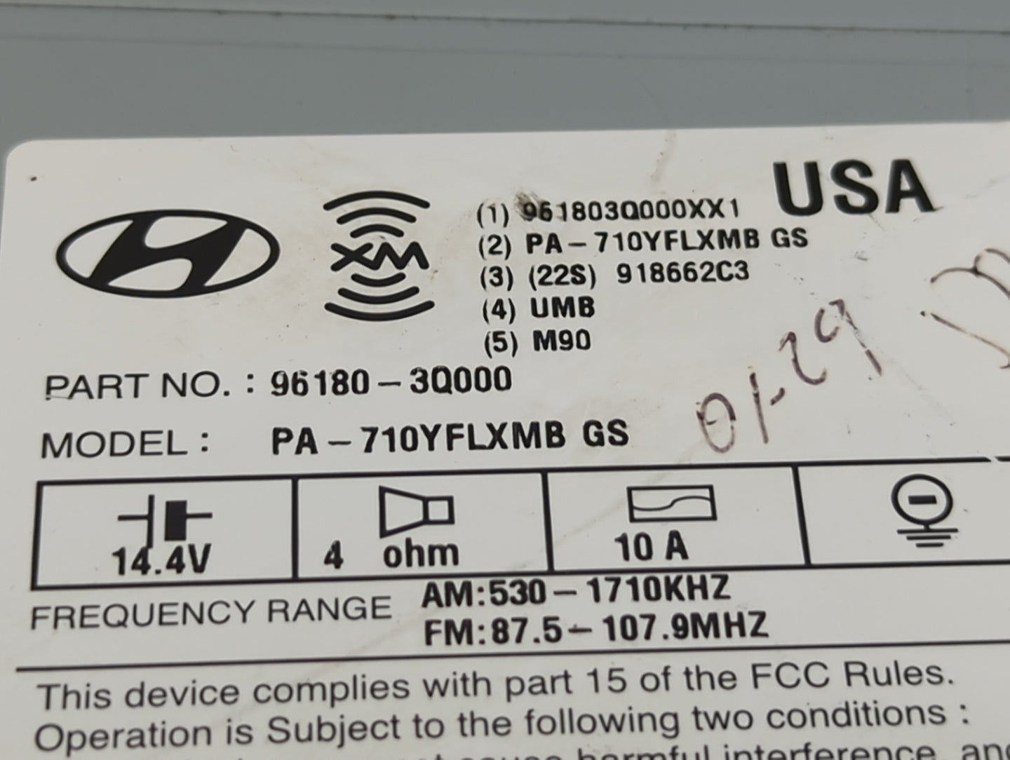 2011 Hyundai Sonata Radio AM FM Cd Player Receiver Replacement P/N:96180-3Q000 Fits OEM Used Auto Parts - Oemusedautoparts1.