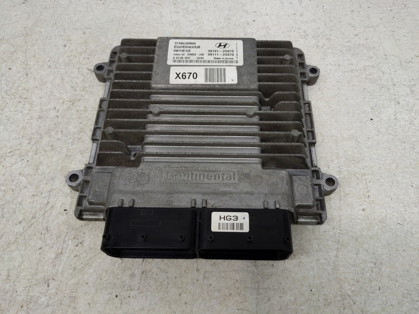 2011 Hyundai Sonata PCM Engine Control Computer ECU ECM PCU OEM P/N:39111-2G670 39101-2G670 Fits OEM Used Auto Parts - Oemus