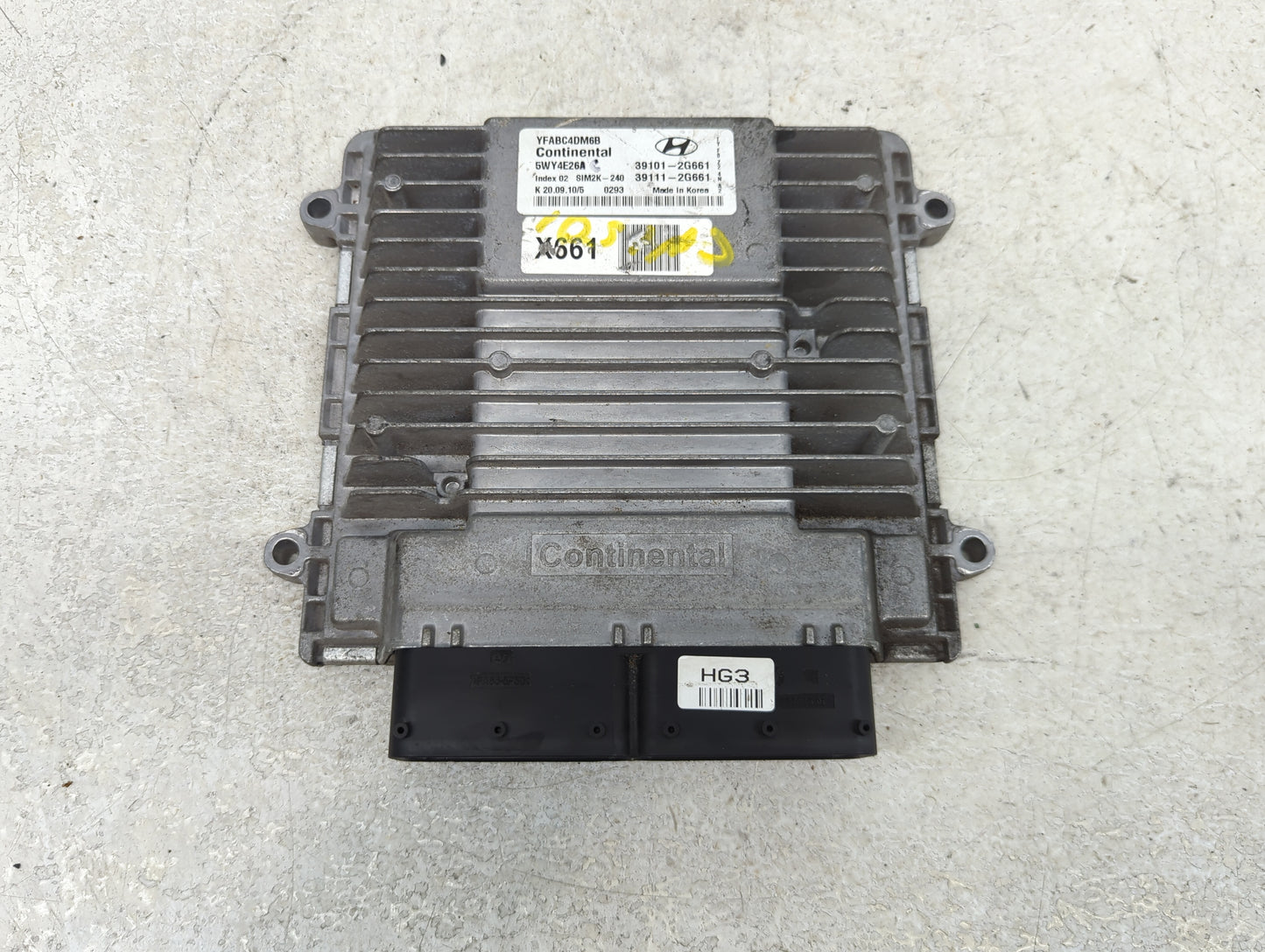 2011 Hyundai Sonata PCM Engine Control Computer ECU ECM PCU OEM P/N:39101-2G661 39111-2G661, 5WY4E26A, YFABC4DM6B, SIM2K-240