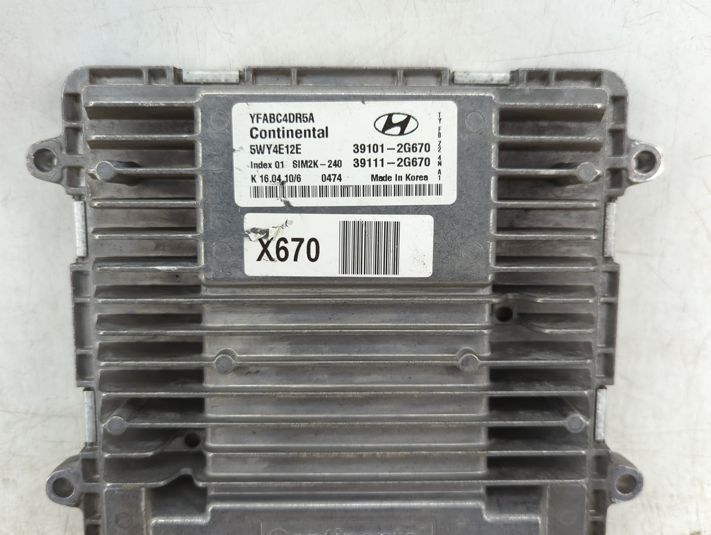2011-2014 Hyundai Sonata PCM Engine Control Computer ECU ECM PCU OEM P/N:39101-2G670 39111-2G670 Fits Fits 2011 2012 2013 20