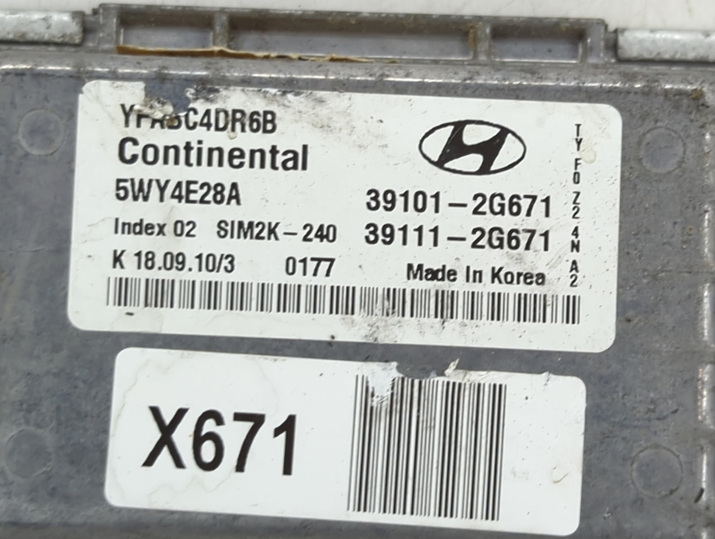 2011-2014 Hyundai Sonata PCM Engine Control Computer ECU ECM PCU OEM P/N:391112G671 Fits Fits 2011 2012 2013 2014 OEM Used A