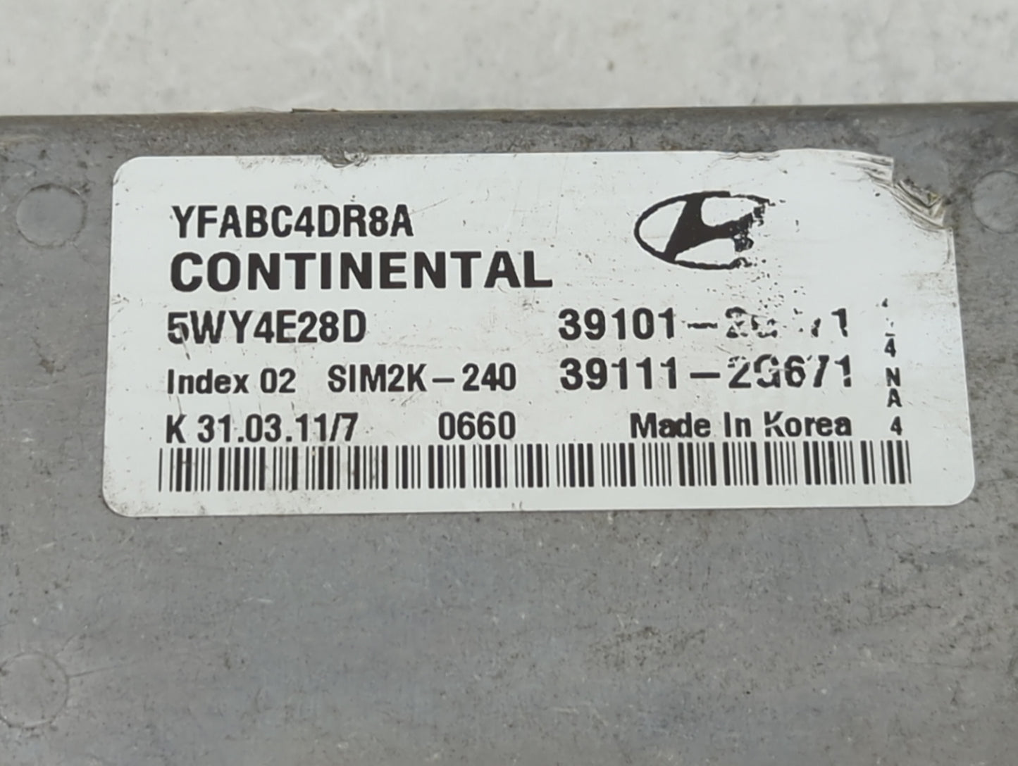 2011-2014 Hyundai Sonata PCM Engine Control Computer ECU ECM PCU OEM P/N:YFABC4DR8A 5WY4E28D Fits Fits 2011 2012 2013 2014 O