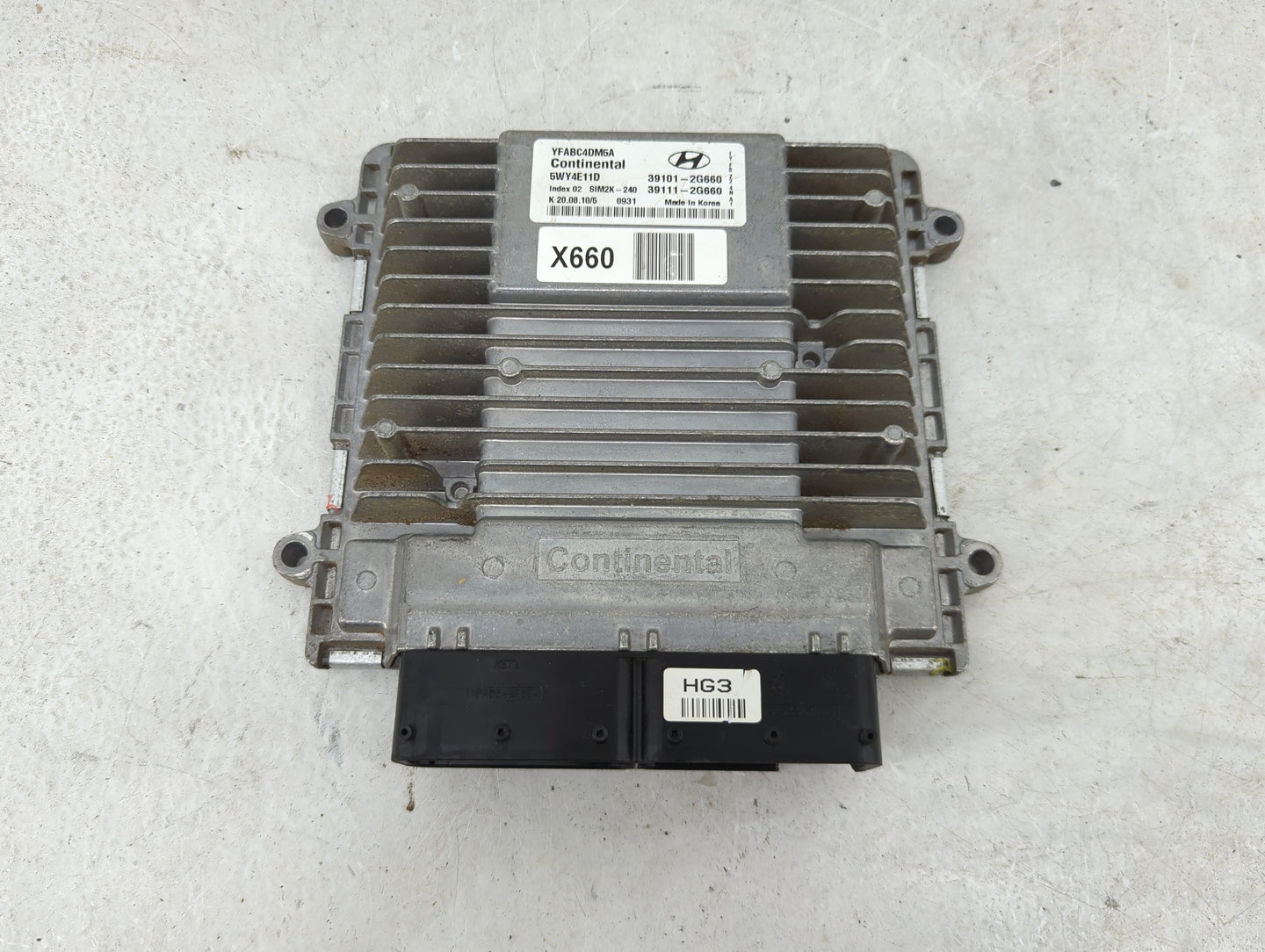 2011 Hyundai Sonata PCM Engine Control Computer ECU ECM PCU OEM P/N:YFABC4DM5A 5WY4E11D, 39101-2G660, 39111-2G660, SIM2K-240