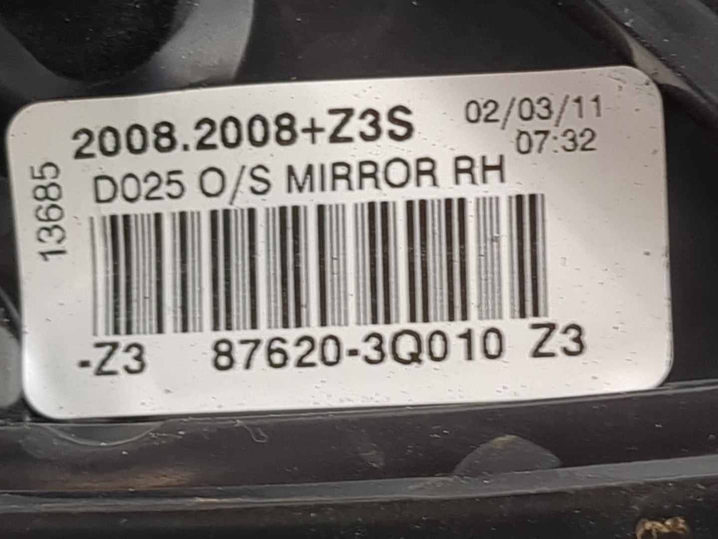 2011-2014 Hyundai Sonata Passenger Side View Mirror - Right Door Mirror OEM Used - Oemusedautoparts1.com