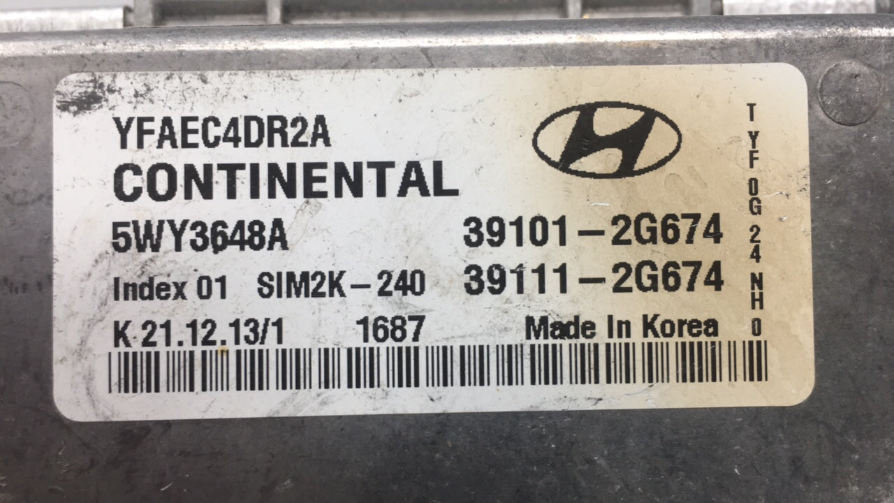 2011 Hyundai Sonata PCM Engine Control Computer ECU ECM PCU OEM P/N:39101-2G666 Fits OEM Used Auto Parts - Oemusedautoparts1