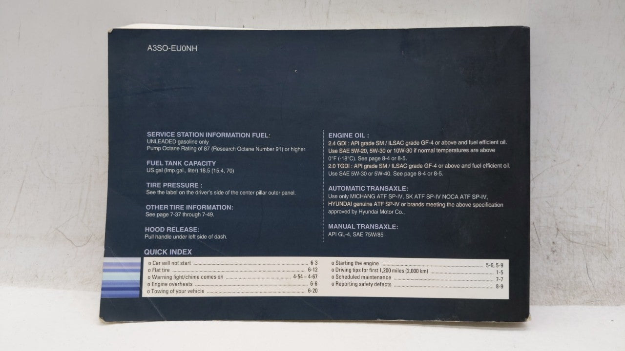 2011 Hyundai Sonata Owners Manual Book Guide OEM Used Auto Parts - Oemusedautoparts1.com