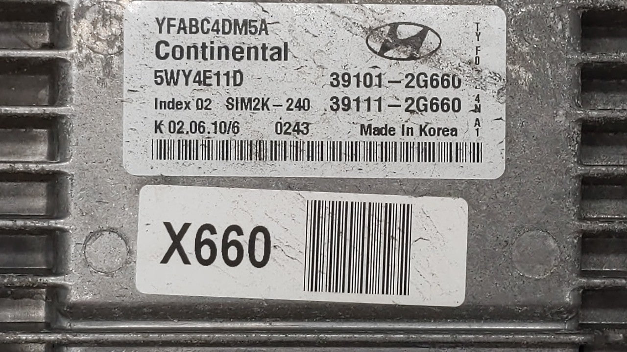 2011 Hyundai Sonata PCM Engine Control Computer ECU ECM PCU OEM P/N:39101-2G660 39101-2G670, 39111-2G670, 39101-2G671 Fits O