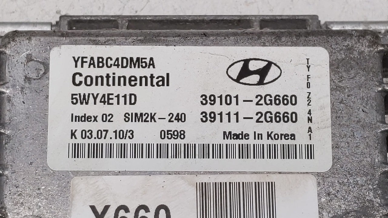 2011 Hyundai Sonata PCM Engine Control Computer ECU ECM PCU OEM P/N:39101-2G660 39101-2G670, 39111-2G670, 39101-2G671 Fits O