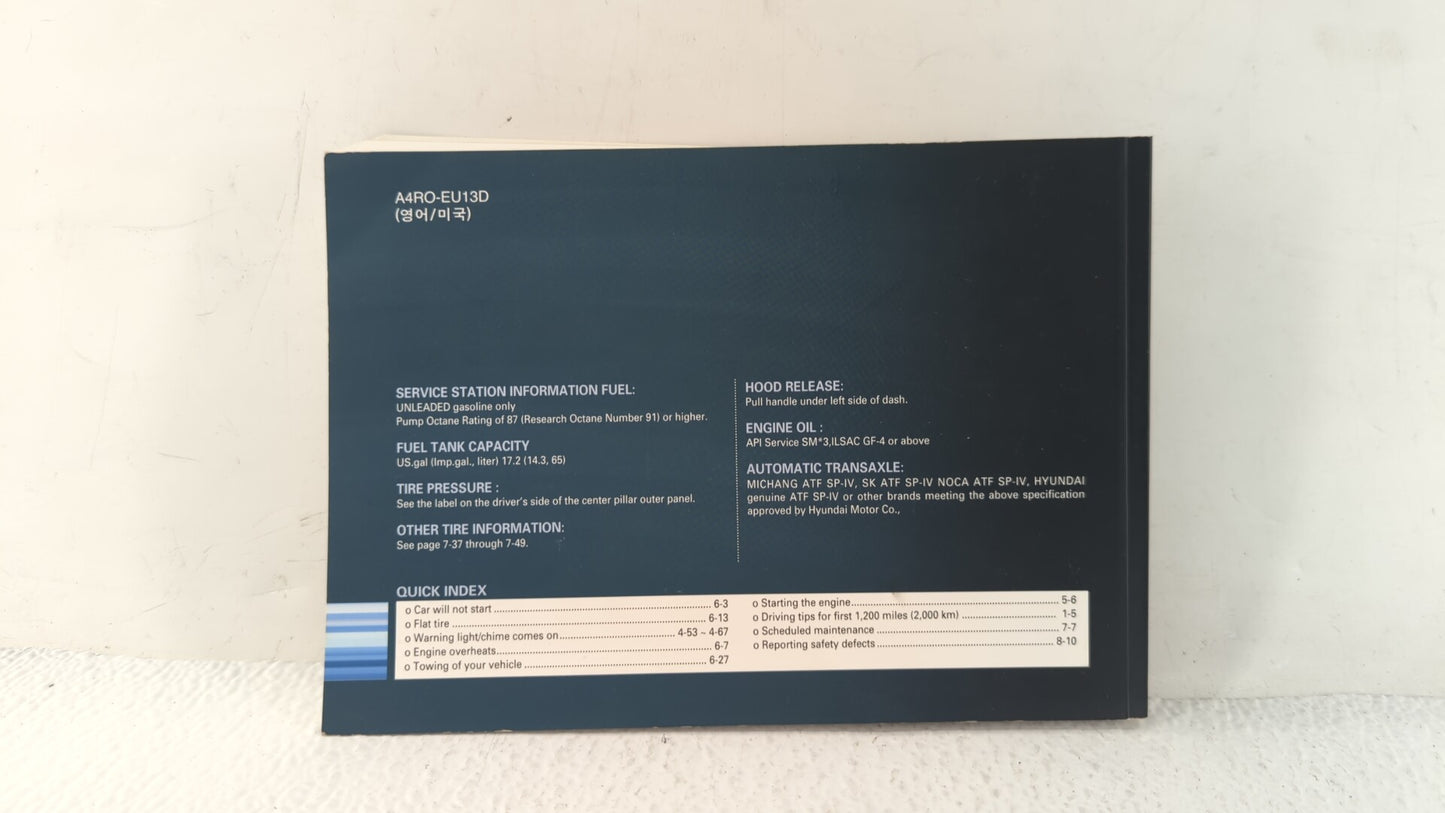 2011 Hyundai Sonata Owners Manual Book Guide OEM Used Auto Parts - Oemusedautoparts1.com