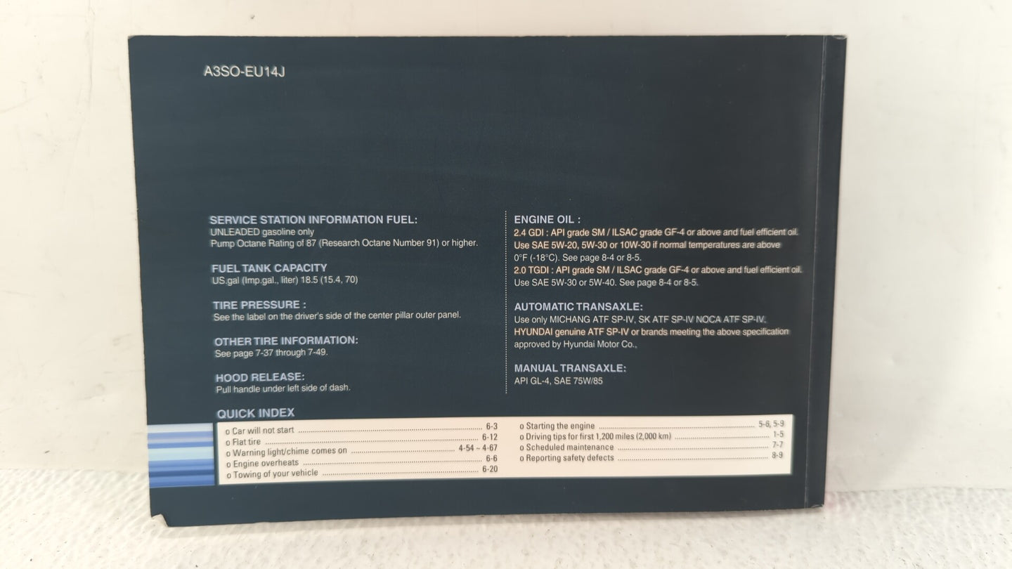 2011 Hyundai Sonata Owners Manual Book Guide OEM Used Auto Parts - Oemusedautoparts1.com