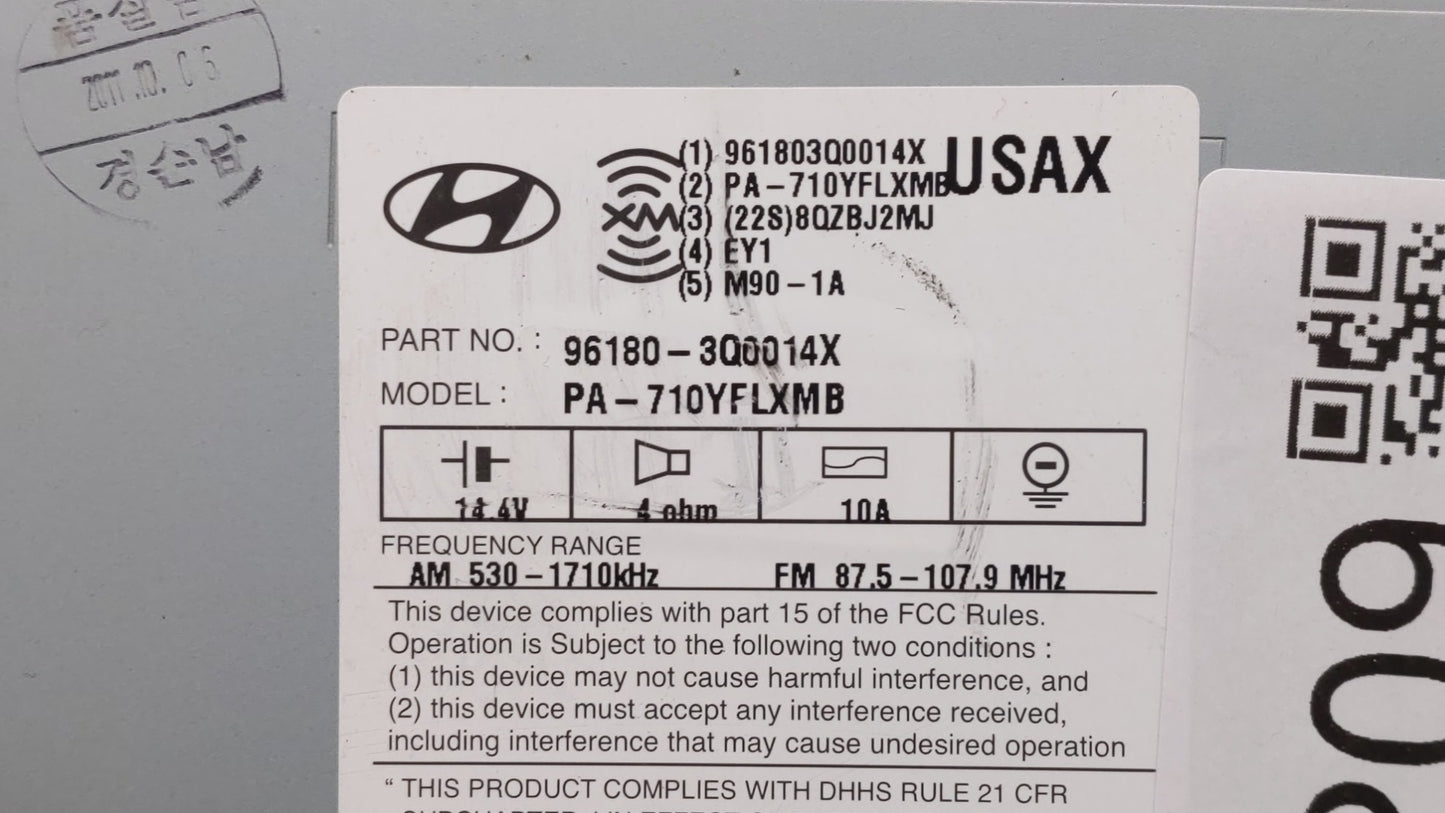 2011 Hyundai Sonata Radio AM FM Cd Player Receiver Replacement P/N:96180-3Q0014X 96560-4R7004X Fits OEM Used Auto Parts - Oe