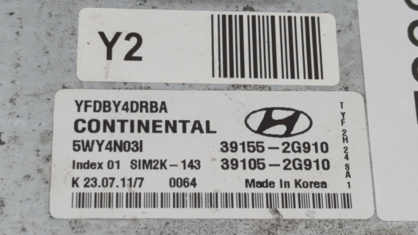 2011-2015 Hyundai Sonata PCM Engine Control Computer ECU ECM PCU OEM P/N:39155-2G916 39105-2G916 Fits OEM Used Auto Parts - 
