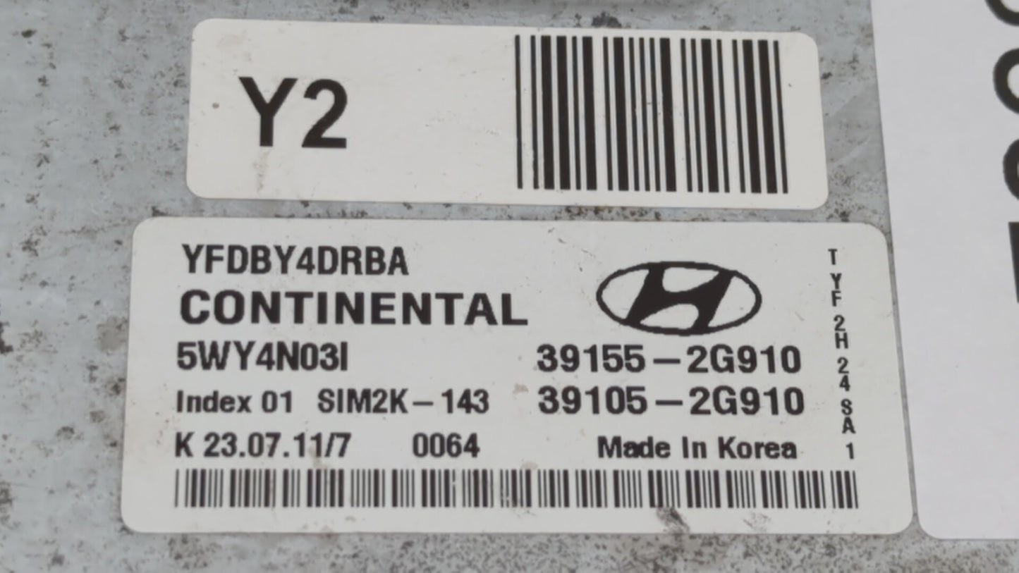 2011-2015 Hyundai Sonata PCM Engine Control Computer ECU ECM PCU OEM P/N:39155-2G916 39105-2G916 Fits OEM Used Auto Parts - 