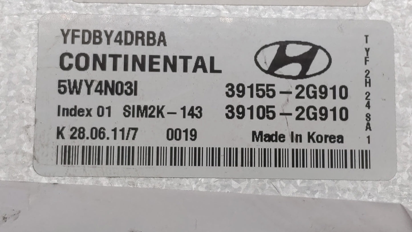 2011-2015 Hyundai Sonata PCM Engine Control Computer ECU ECM PCU OEM P/N:39155-2G916 39105-2G916 Fits OEM Used Auto Parts - 