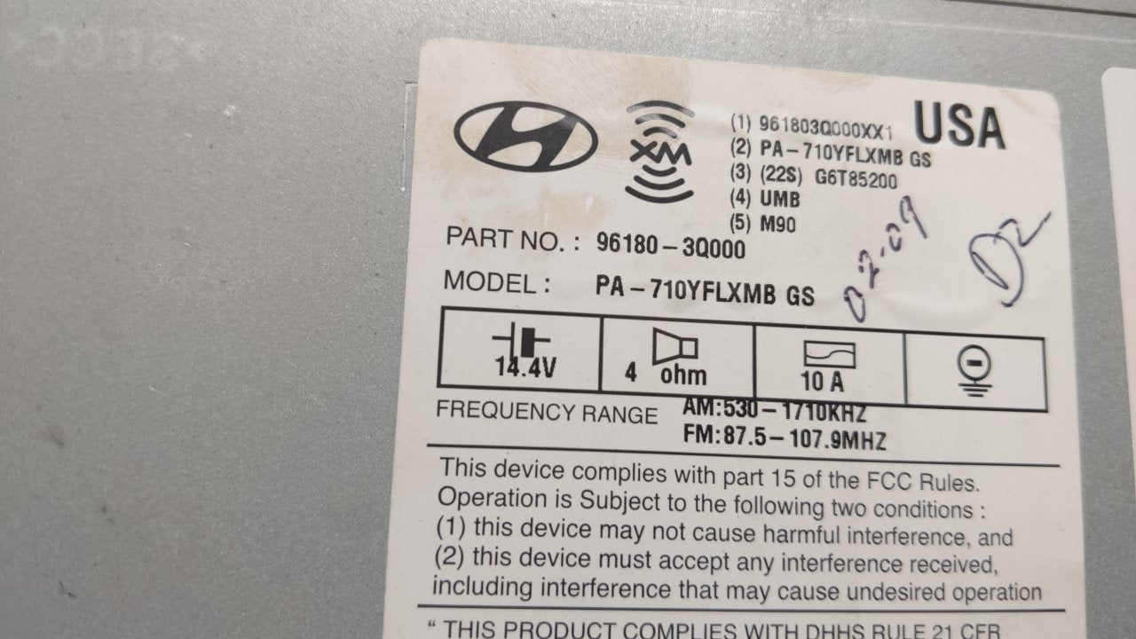 2011 Hyundai Sonata Cd Player Radio R8S10B10 - Oemusedautoparts1.com