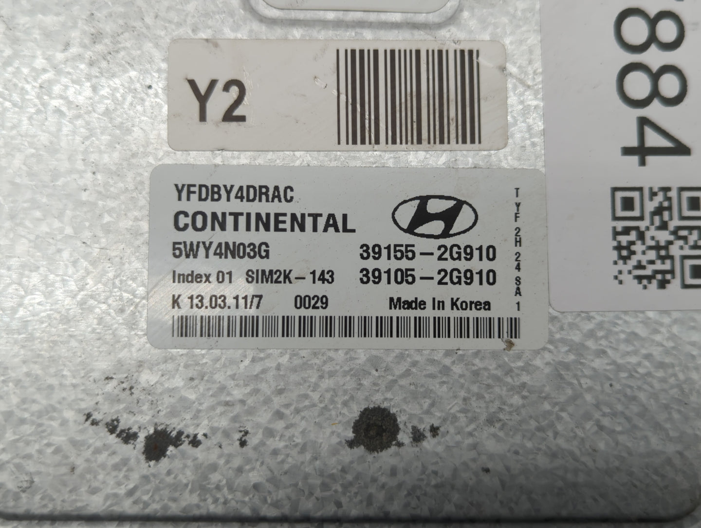 2011-2015 Hyundai Sonata PCM Engine Control Computer ECU ECM PCU OEM P/N:39155-2G916 39105-2G916 Fits OEM Used Auto Parts - 