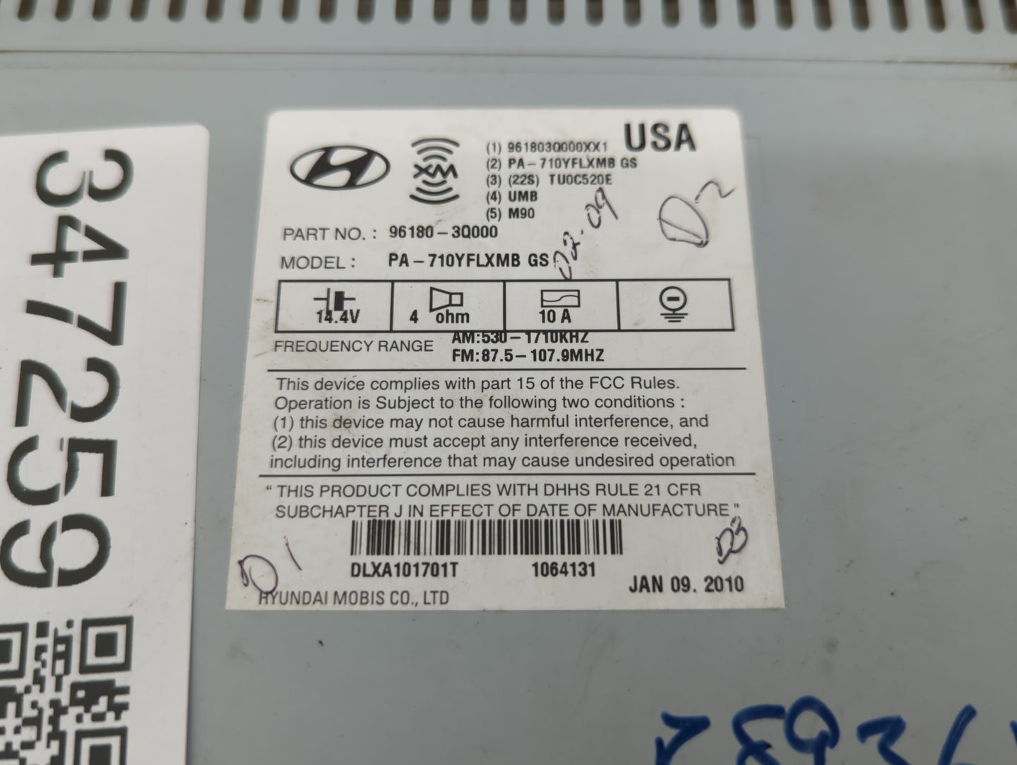 2011-2011 Hyundai Sonata Am Fm Cd Player Radio Receiver - Oemusedautoparts1.com