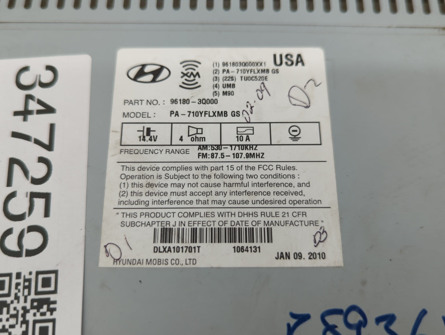 2011-2011 Hyundai Sonata Am Fm Cd Player Radio Receiver - Oemusedautoparts1.com