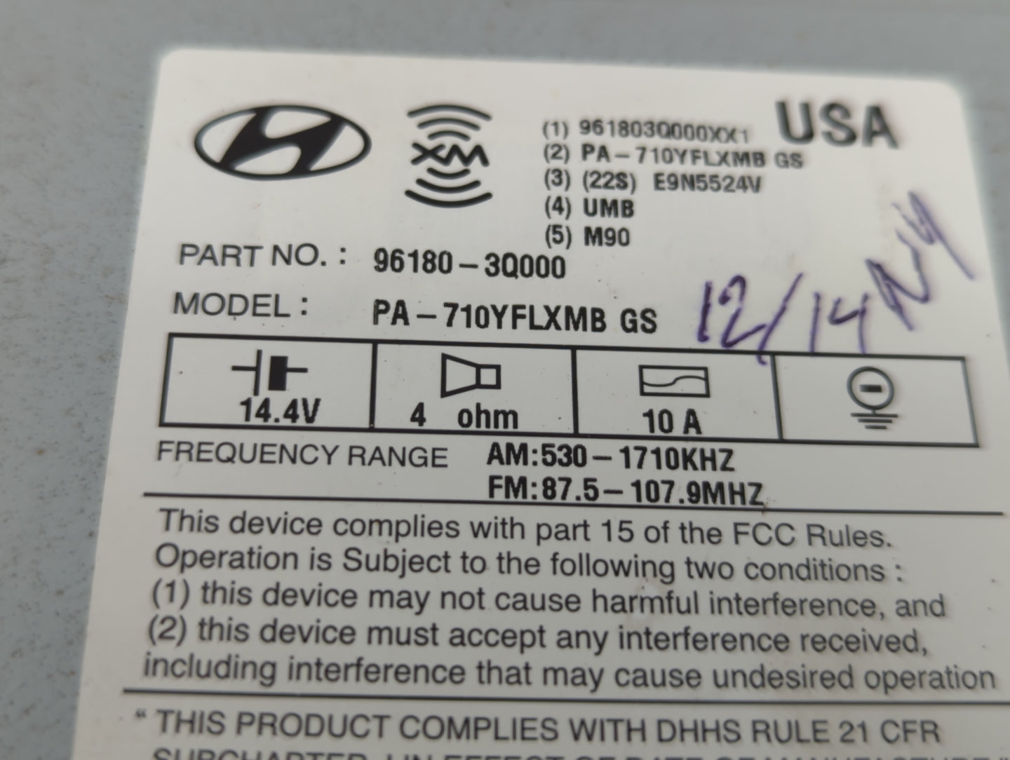 2011-2011 Hyundai Sonata Am Fm Cd Player Radio Receiver - Oemusedautoparts1.com