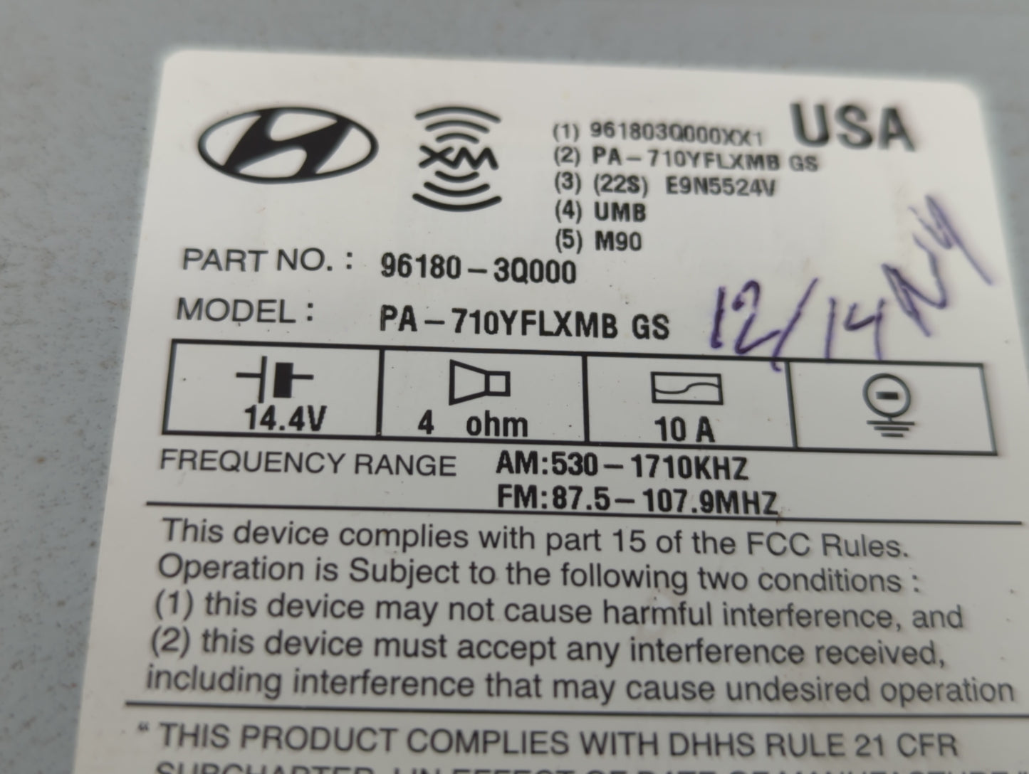 2011-2011 Hyundai Sonata Am Fm Cd Player Radio Receiver - Oemusedautoparts1.com