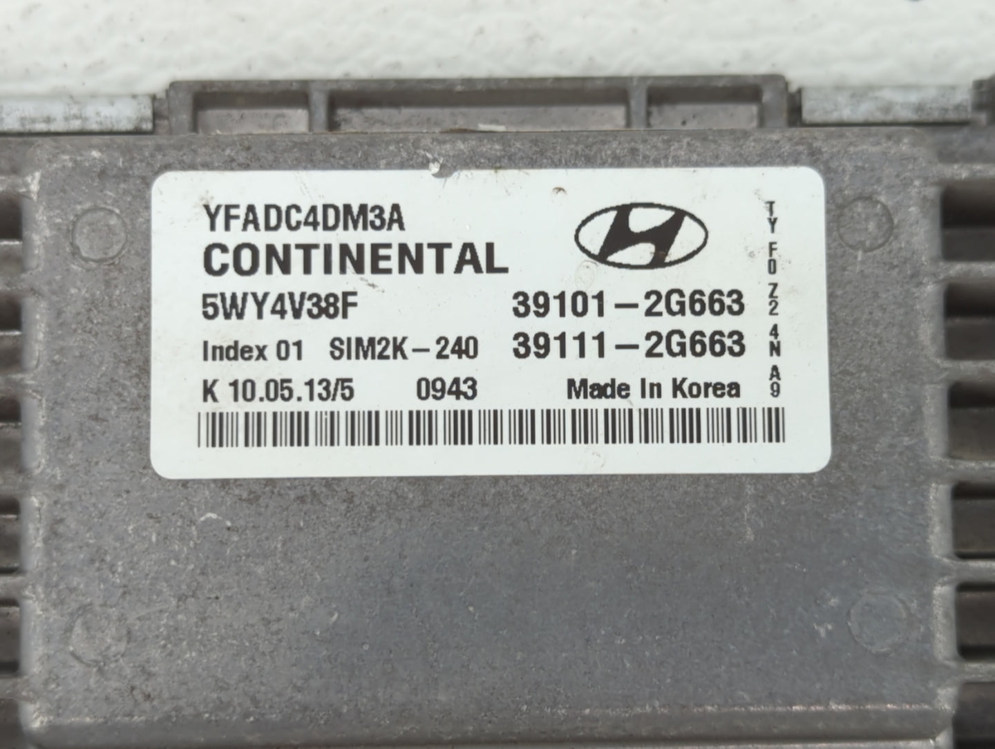 2011-2014 Hyundai Sonata PCM Engine Control Computer ECU ECM PCU OEM P/N:39111-2G663 39101-2G663 Fits Fits 2011 2012 2013 20