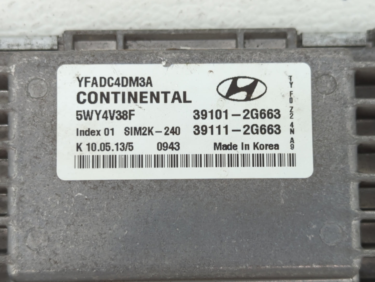 2011-2014 Hyundai Sonata PCM Engine Control Computer ECU ECM PCU OEM P/N:39111-2G663 39101-2G663 Fits Fits 2011 2012 2013 20