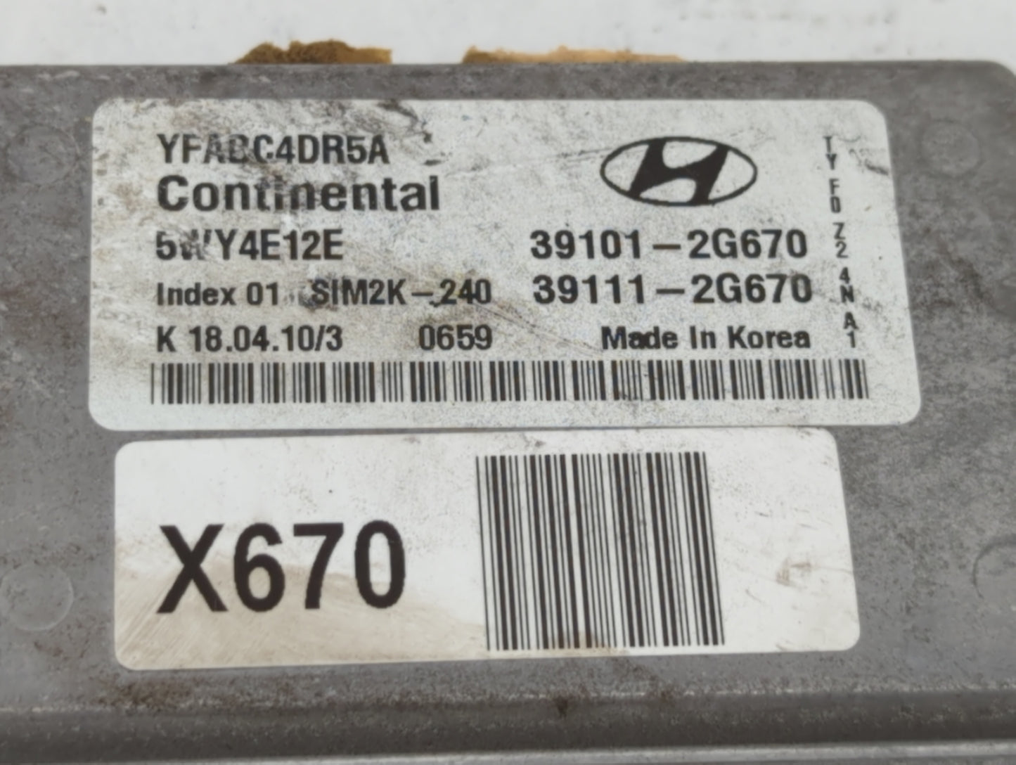 2011-2014 Hyundai Sonata PCM Engine Control Computer ECU ECM PCU OEM P/N:39111-2G663 39101-2G663 Fits Fits 2011 2012 2013 20
