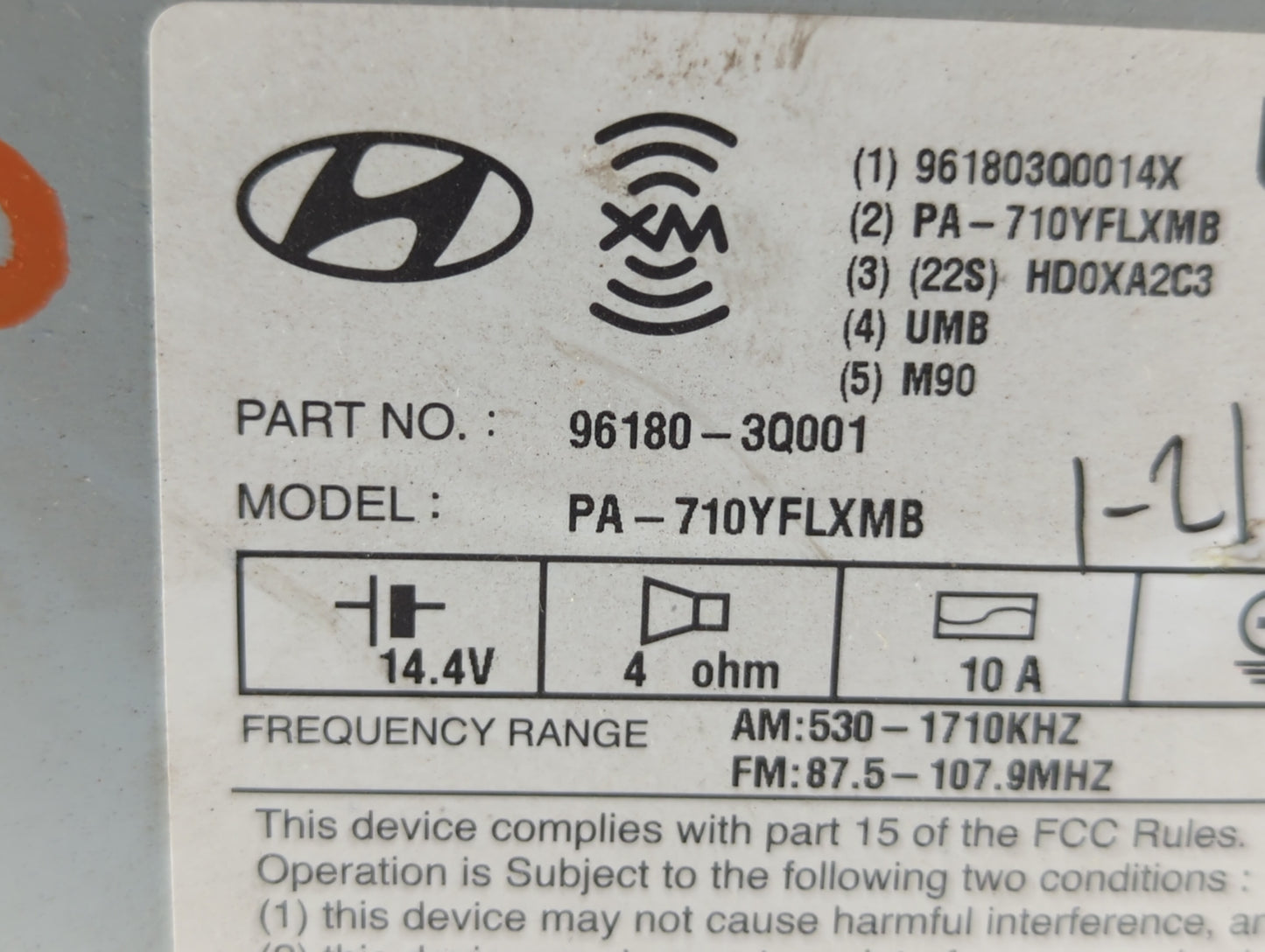 2011-2011 Hyundai Sonata Am Fm Cd Player Radio Receiver - Oemusedautoparts1.com