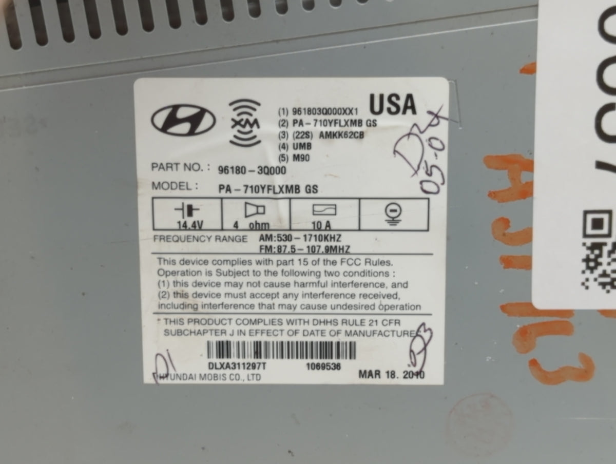 2011-2011 Hyundai Sonata Am Fm Cd Player Radio Receiver 380637 - Oemusedautoparts1.com