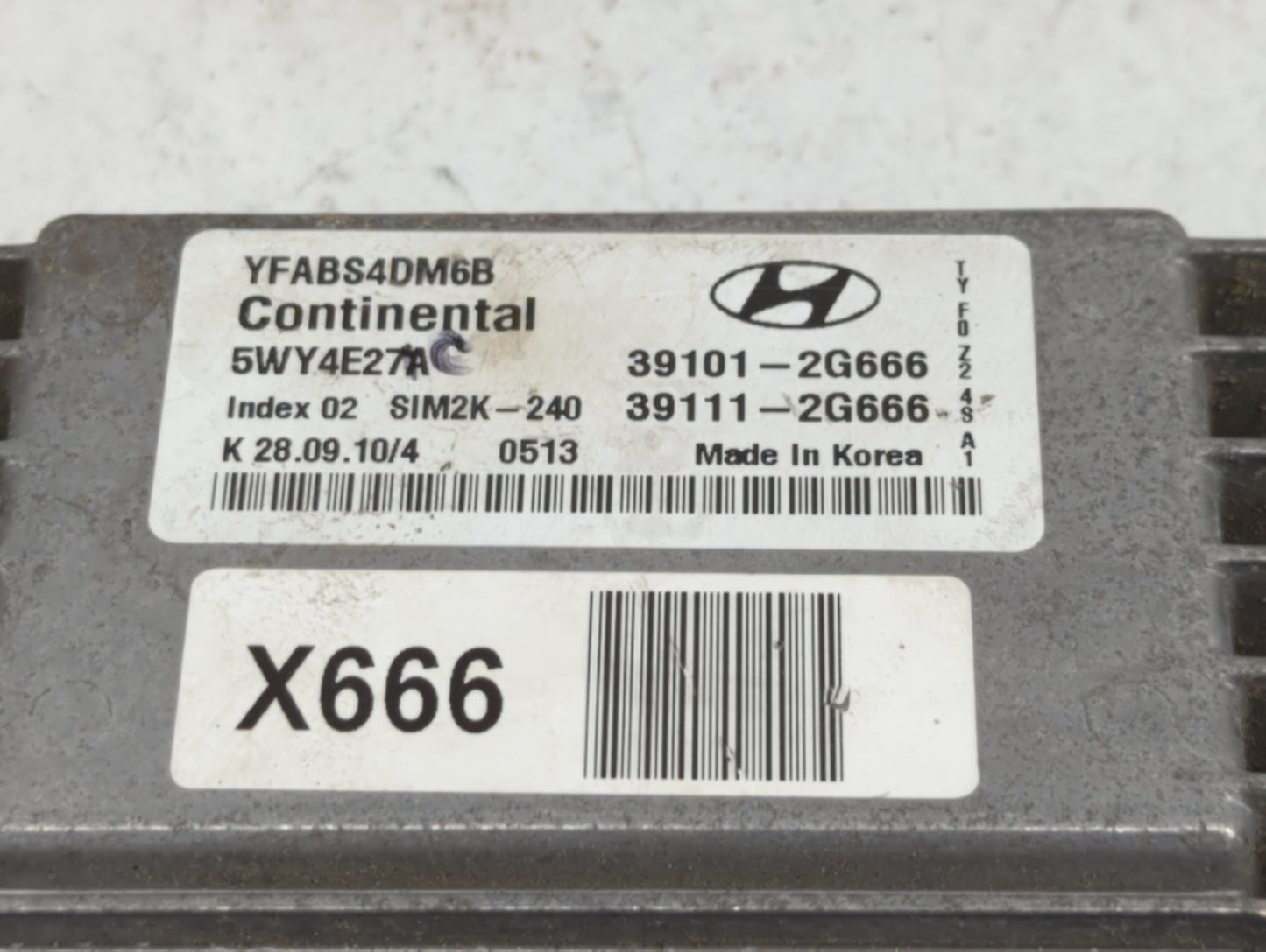 2011 Hyundai Sonata PCM Engine Control Computer ECU ECM PCU OEM P/N:39111-2G666 39101-2G666 Fits Fits 2009 OEM Used Auto Par