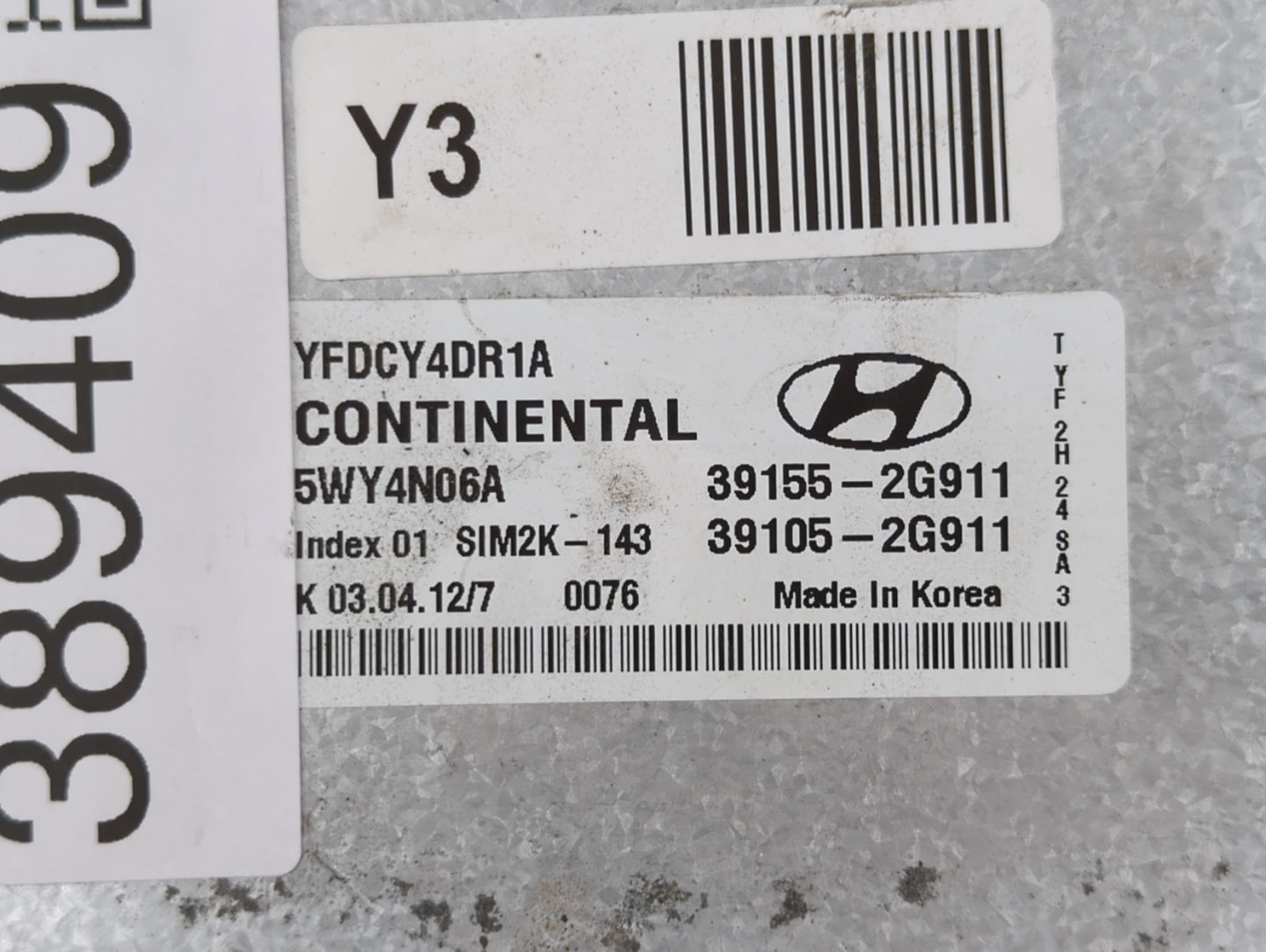 2011-2015 Hyundai Sonata PCM Engine Control Computer ECU ECM PCU OEM P/N:39105-2G910 39155-2G910 Fits OEM Used Auto Parts - 