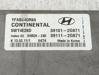2011 Hyundai Sonata PCM Engine Control Computer ECU ECM PCU OEM P/N:39111-2G661 39101-2G661, 39111-2G660, 39101-2G660 Fits O