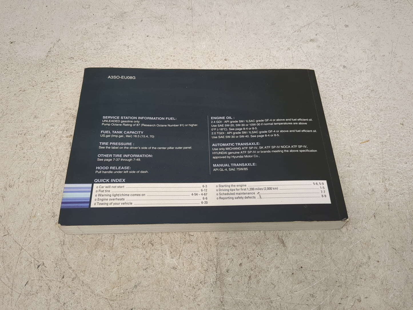 2011 Hyundai Sonata Owners Manual Book Guide P/N:A3SO-EU08G OEM Used Auto Parts - Oemusedautoparts1.com