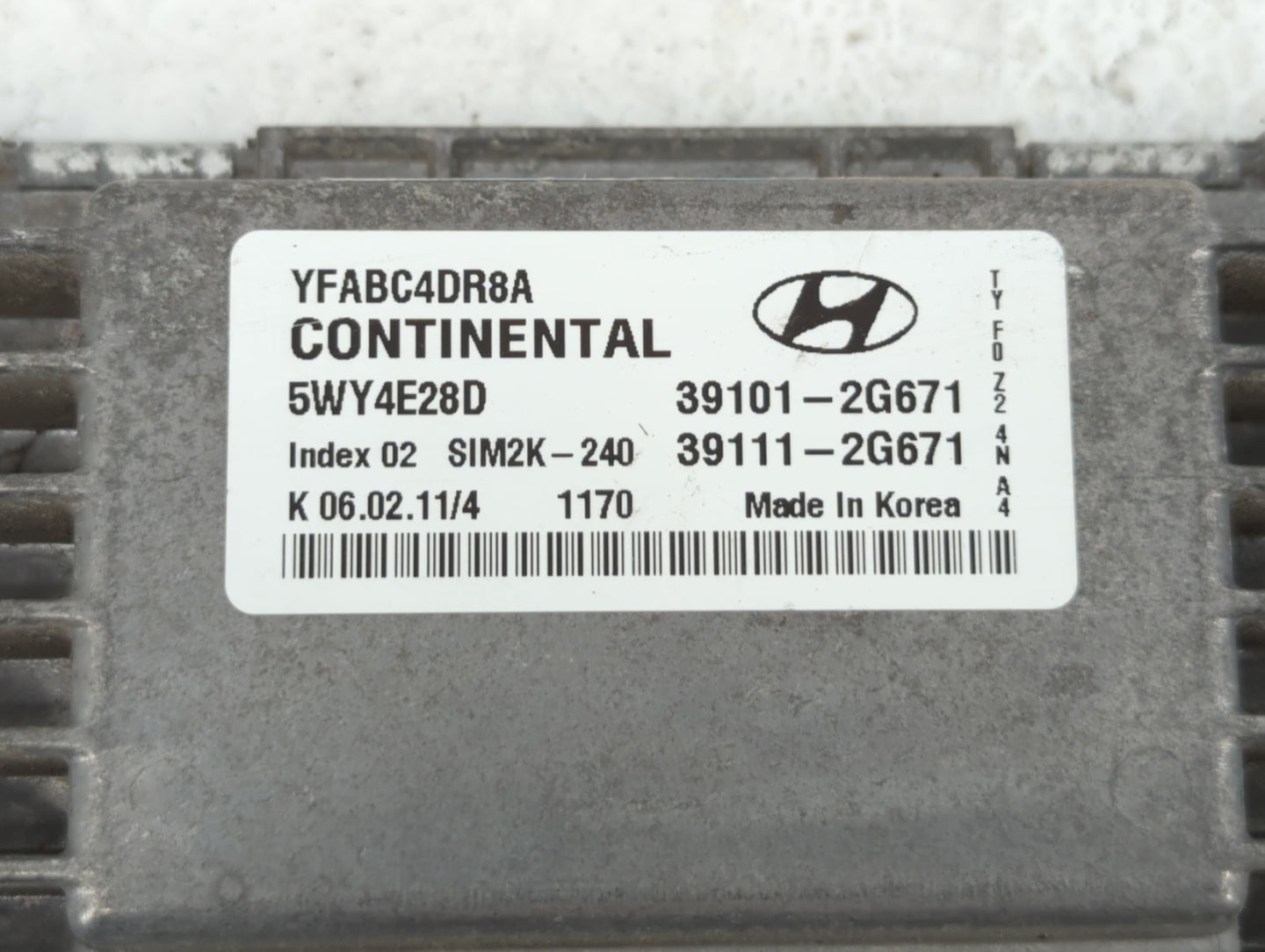 2011 Hyundai Sonata PCM Engine Control Computer ECU ECM PCU OEM P/N:39111-2G661 39101-2G661, 39111-2G660, 39101-2G660 Fits O