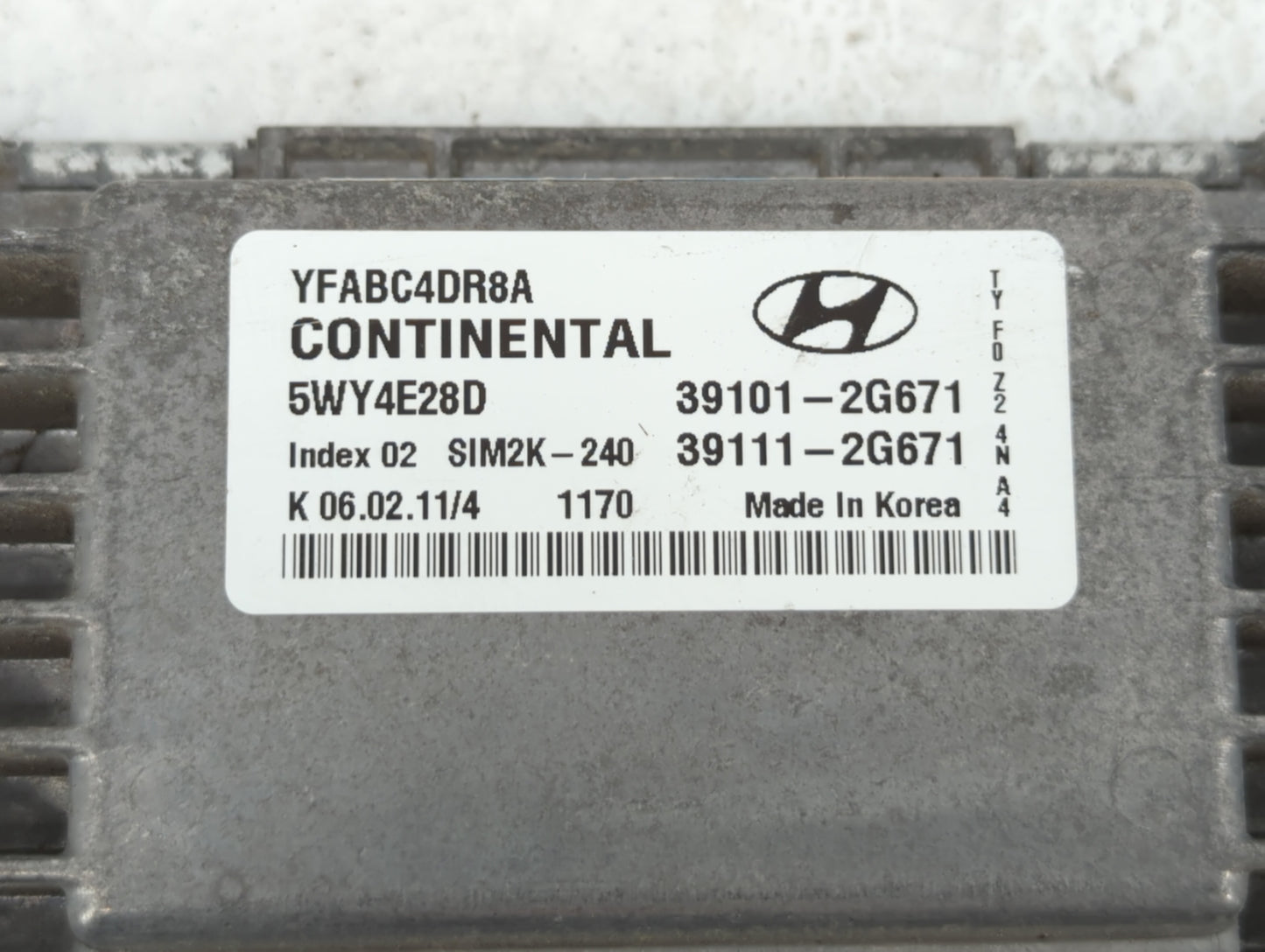 2011 Hyundai Sonata PCM Engine Control Computer ECU ECM PCU OEM P/N:39111-2G661 39101-2G661, 39111-2G660, 39101-2G660 Fits O