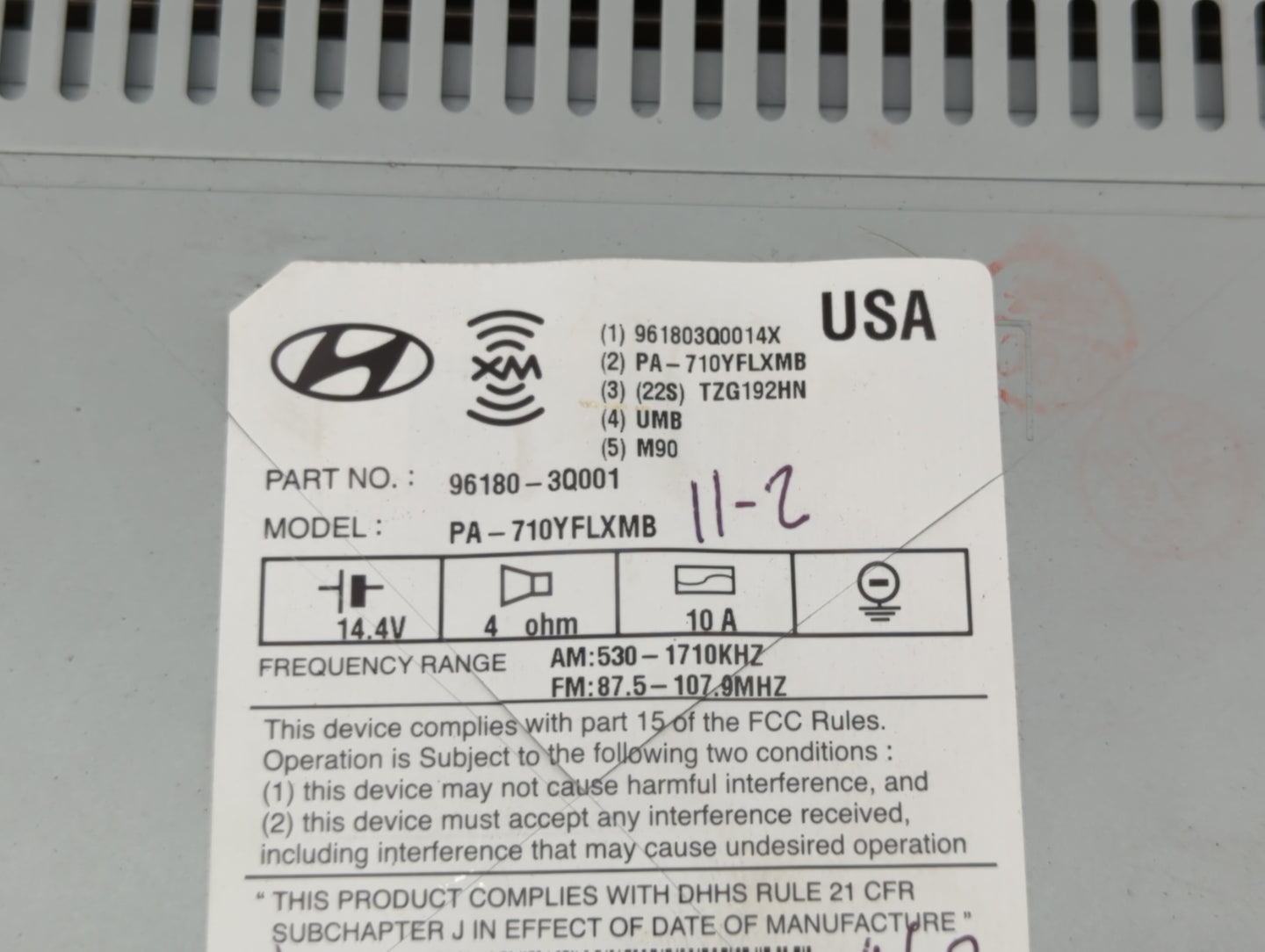2011-2011 Hyundai Sonata Am Fm Cd Player Radio Receiver - Oemusedautoparts1.com
