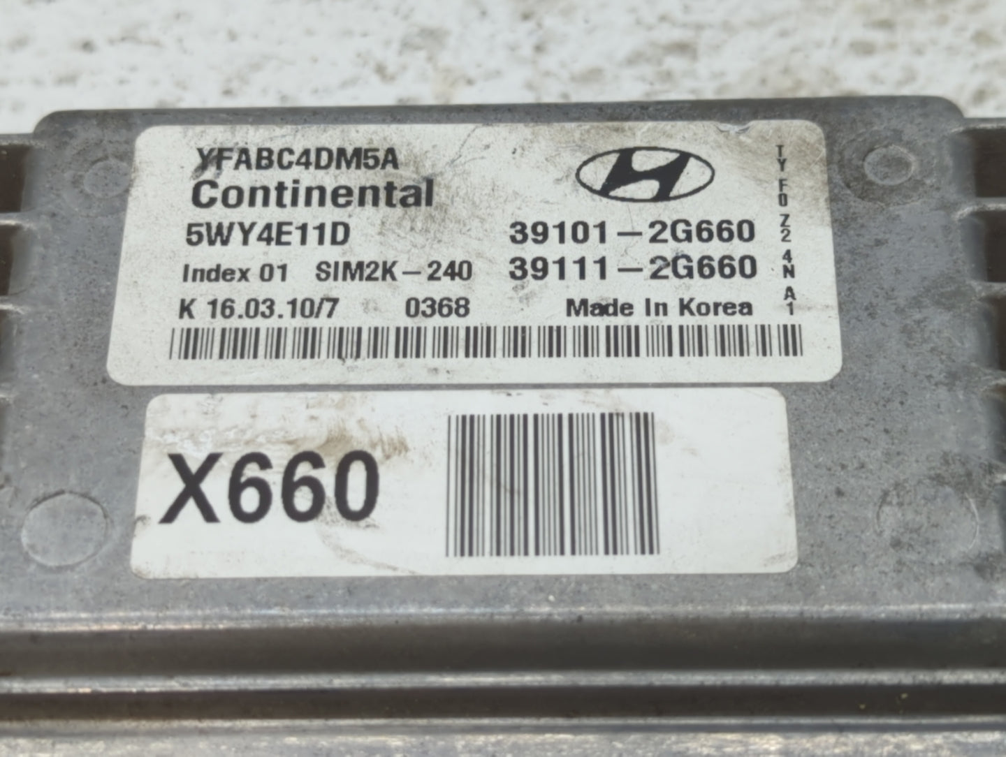 2011 Hyundai Sonata PCM Engine Control Computer ECU ECM PCU OEM P/N:39111-2G660 39101-2G660, 39111-2G661, 39101-2G661 Fits O