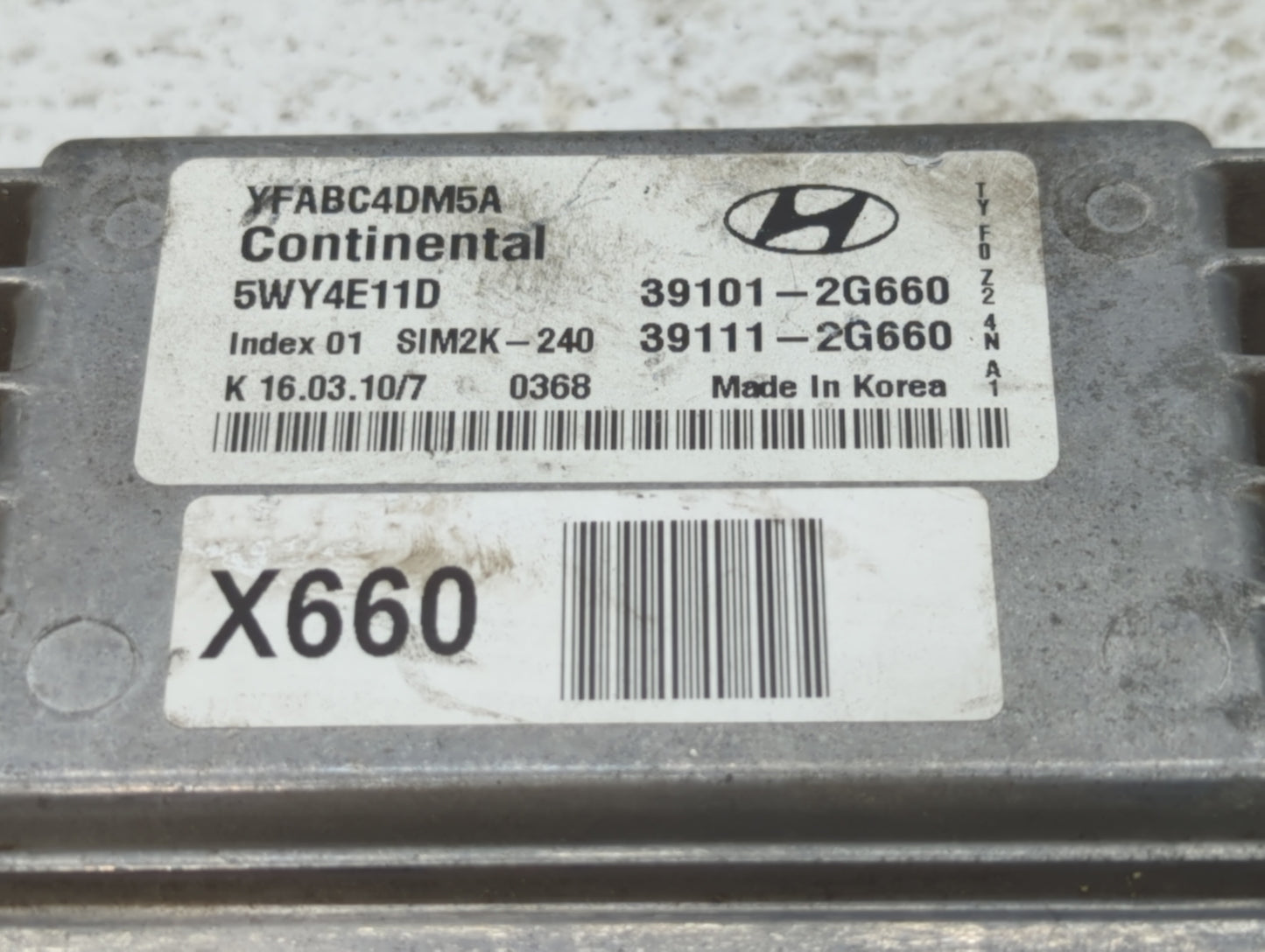 2011 Hyundai Sonata PCM Engine Control Computer ECU ECM PCU OEM P/N:39111-2G660 39101-2G660, 39111-2G661, 39101-2G661 Fits O