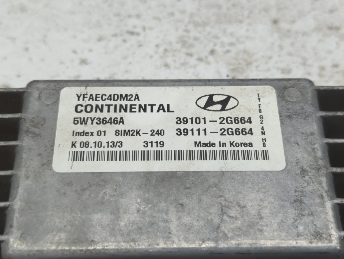 2011-2014 Hyundai Sonata PCM Engine Control Computer ECU ECM PCU OEM P/N:39111-2G662 39111-2G663 Fits Fits 2011 2012 2013 20