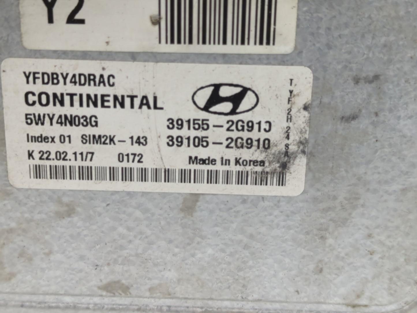 2011-2015 Hyundai Sonata PCM Engine Control Computer ECU ECM PCU OEM P/N:39105-2G912 39155-2G912 Fits OEM Used Auto Parts - 