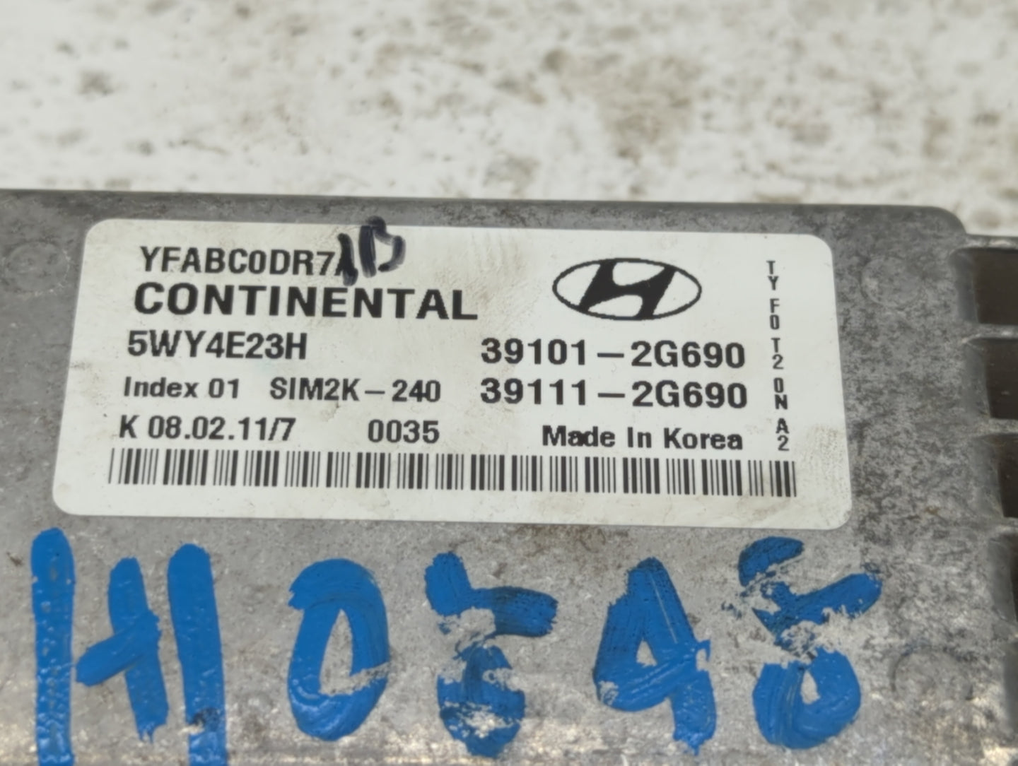2011-2014 Hyundai Sonata PCM Engine Control Computer ECU ECM PCU OEM P/N:39111-2G690 39101-2G690 Fits Fits 2011 2012 2013 20