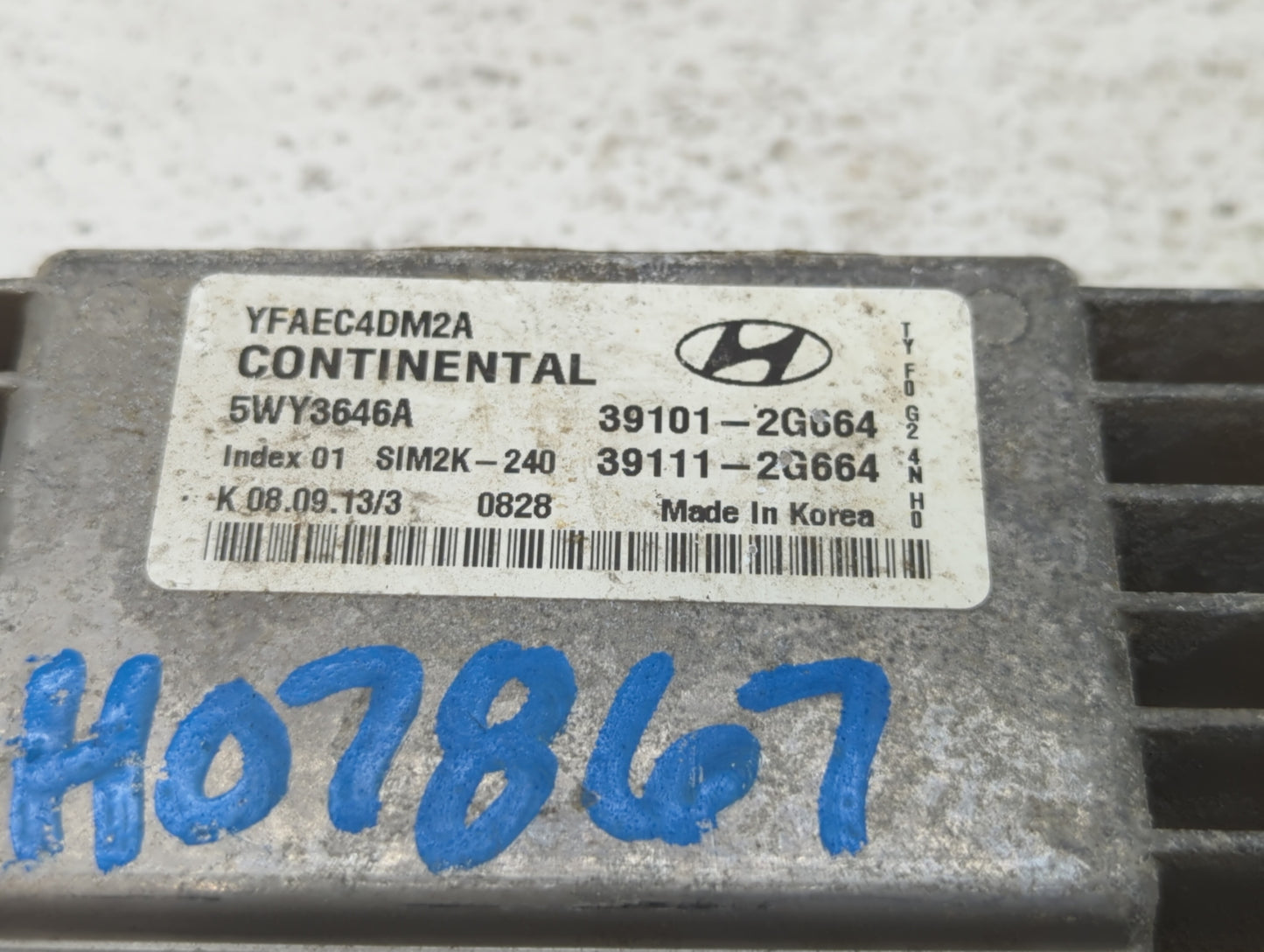2011-2014 Hyundai Sonata PCM Engine Control Computer ECU ECM PCU OEM P/N:39111-2G662 39111-2G663 Fits Fits 2011 2012 2013 20