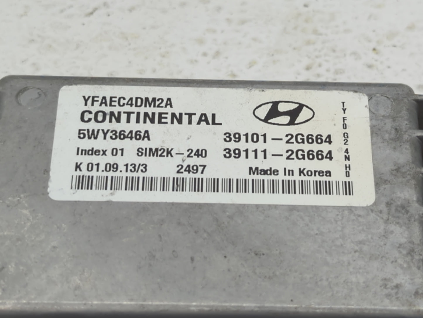 2011-2014 Hyundai Sonata PCM Engine Control Computer ECU ECM PCU OEM P/N:39111-2G661 39101-2G661 Fits Fits 2011 2012 2013 20