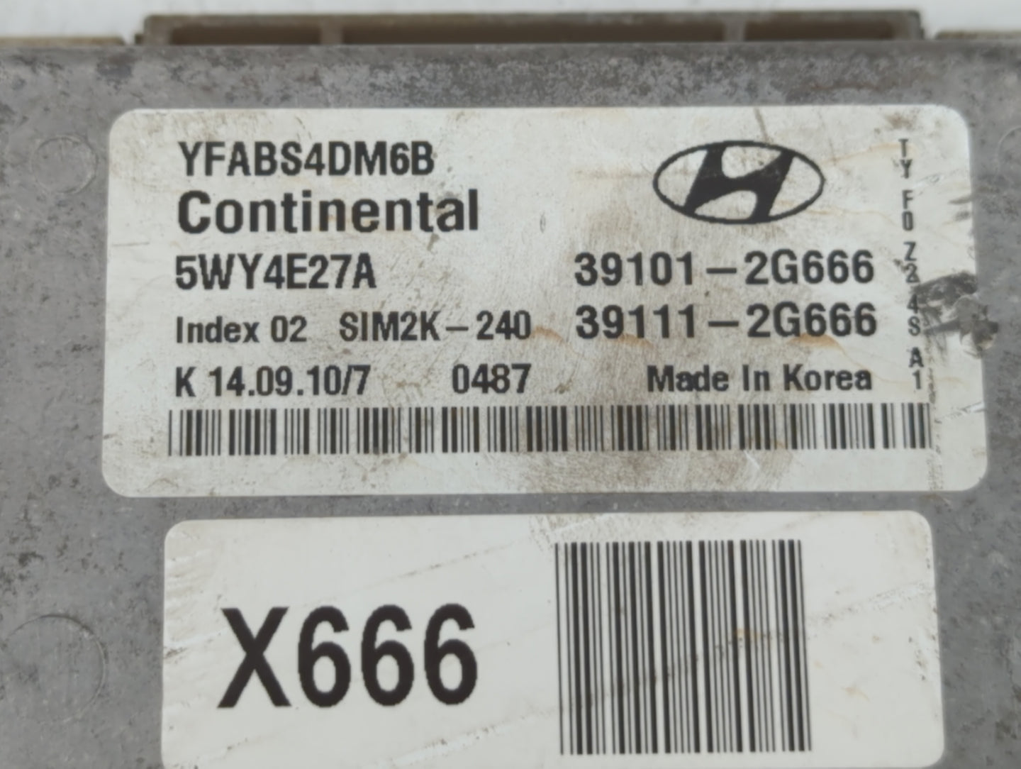2011 Hyundai Sonata PCM Engine Control Computer ECU ECM PCU OEM P/N:39111-2G666 39101-2G666 Fits OEM Used Auto Parts - Oemus