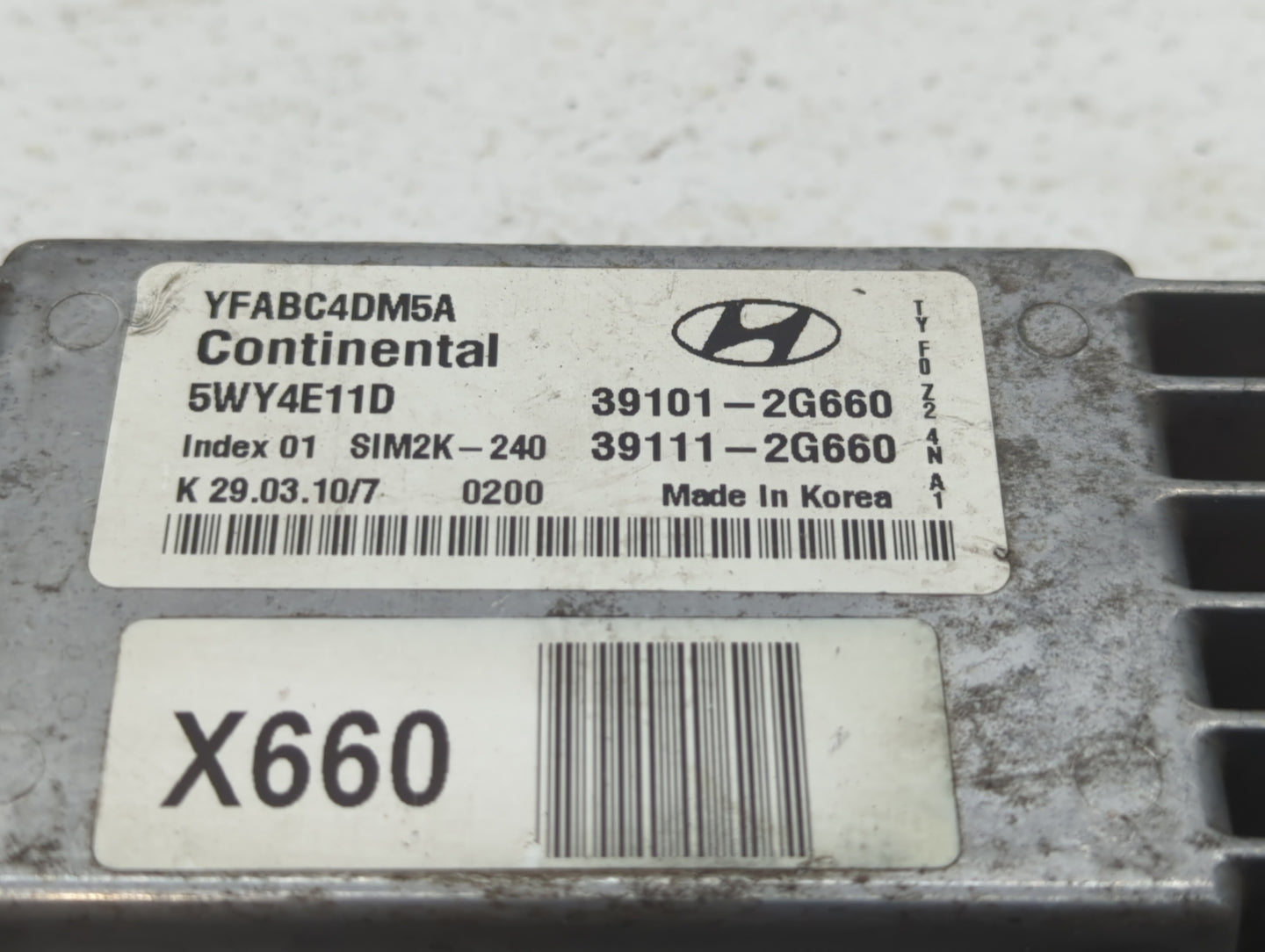 2011 Hyundai Sonata PCM Engine Control Computer ECU ECM PCU OEM P/N:39111-2G660 39101-2G660, 39111-2G661, 39101-2G661 Fits O