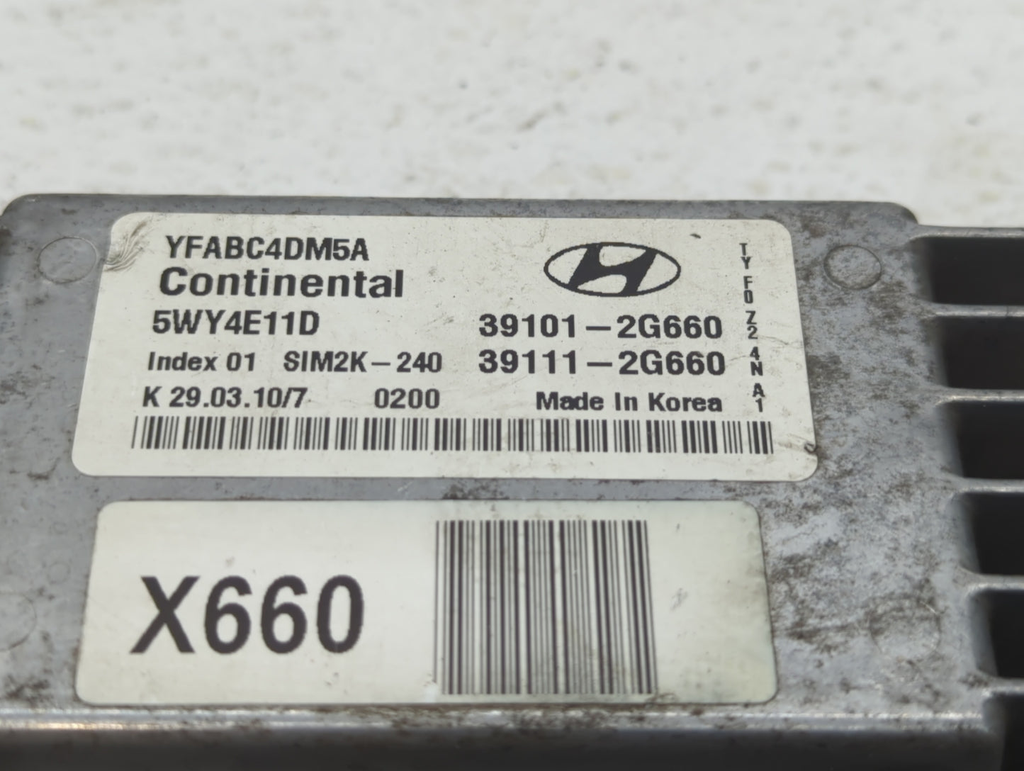 2011 Hyundai Sonata PCM Engine Control Computer ECU ECM PCU OEM P/N:39111-2G660 39101-2G660, 39111-2G661, 39101-2G661 Fits O