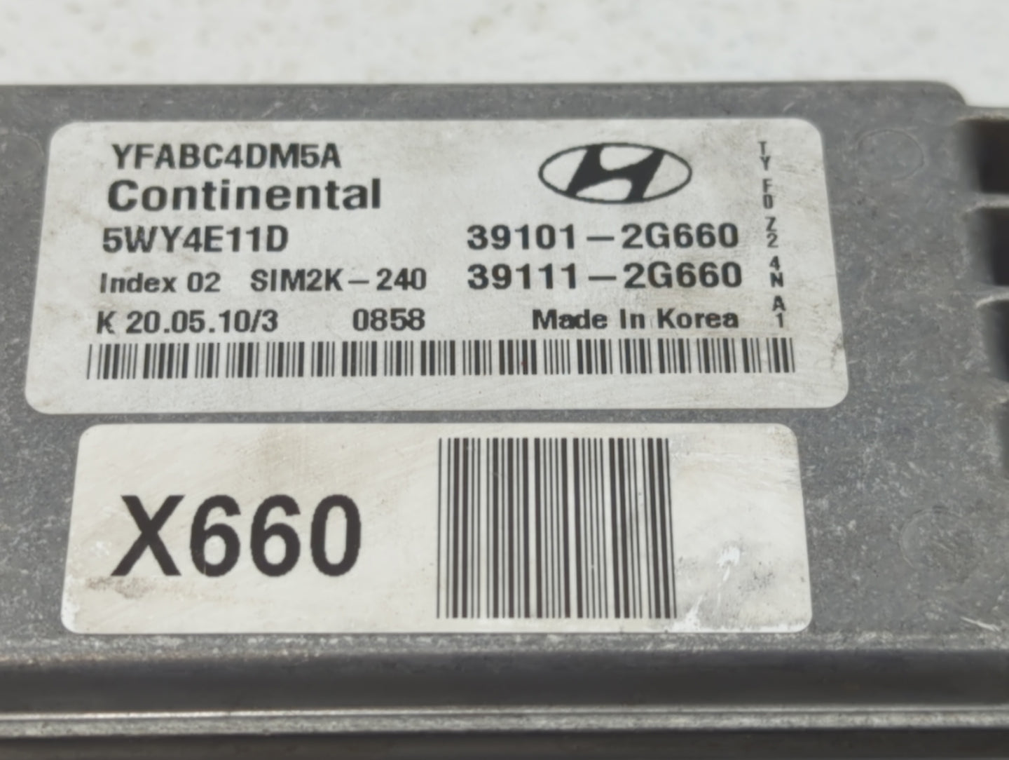 2011 Hyundai Sonata PCM Engine Control Computer ECU ECM PCU OEM P/N:39101-2G660 39111-2G660, 39111-2G670, 39101-2G670 Fits O